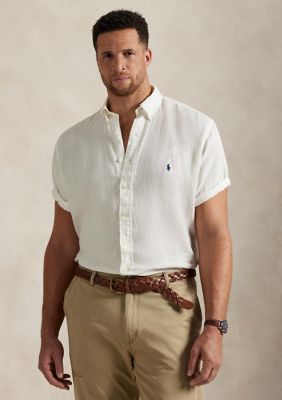 Polo Ralph Lauren Men's Big & Tall Linen Shirt, White, 2X Big