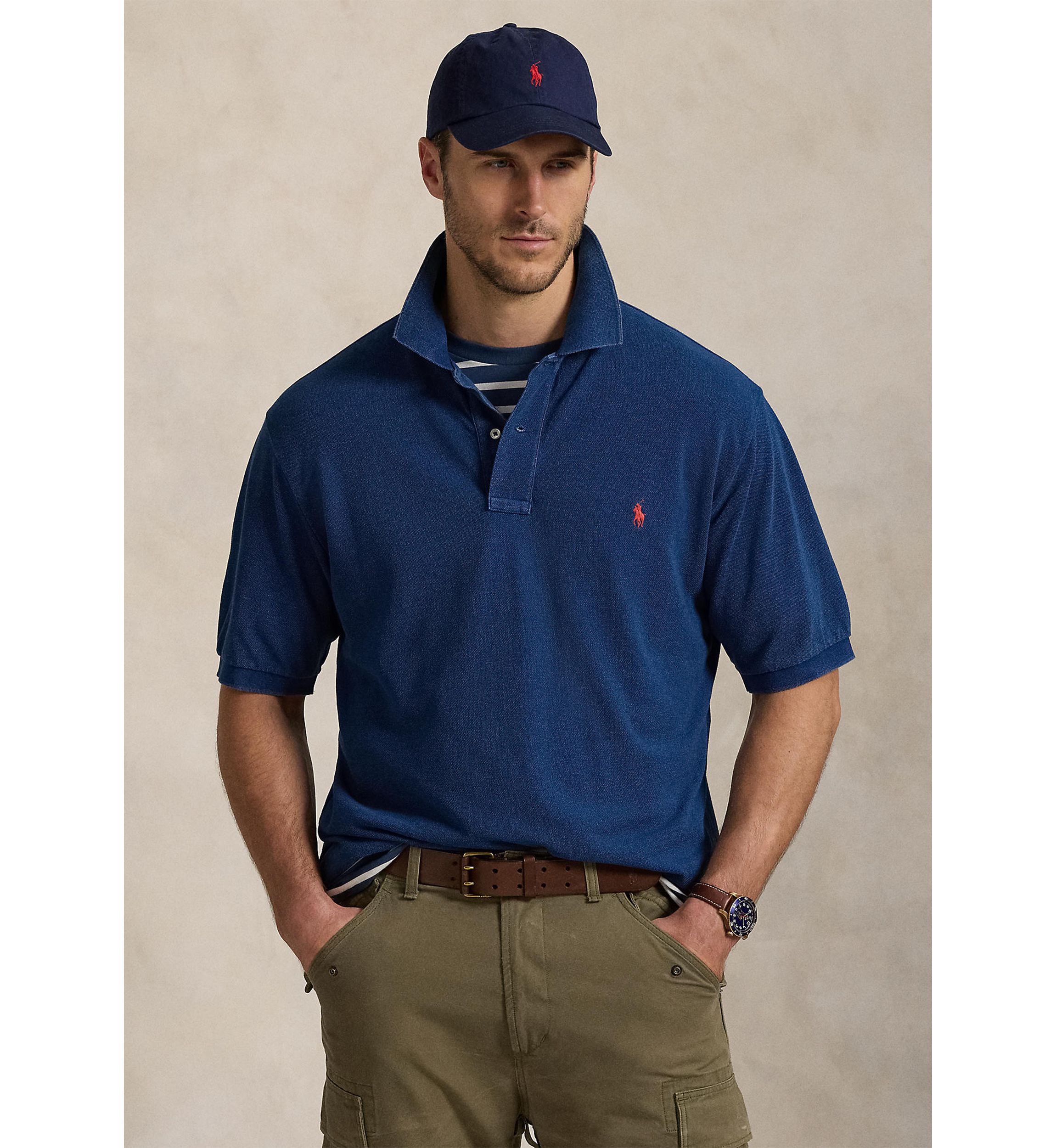 Big & Tall Indigo Mesh Polo Shirt