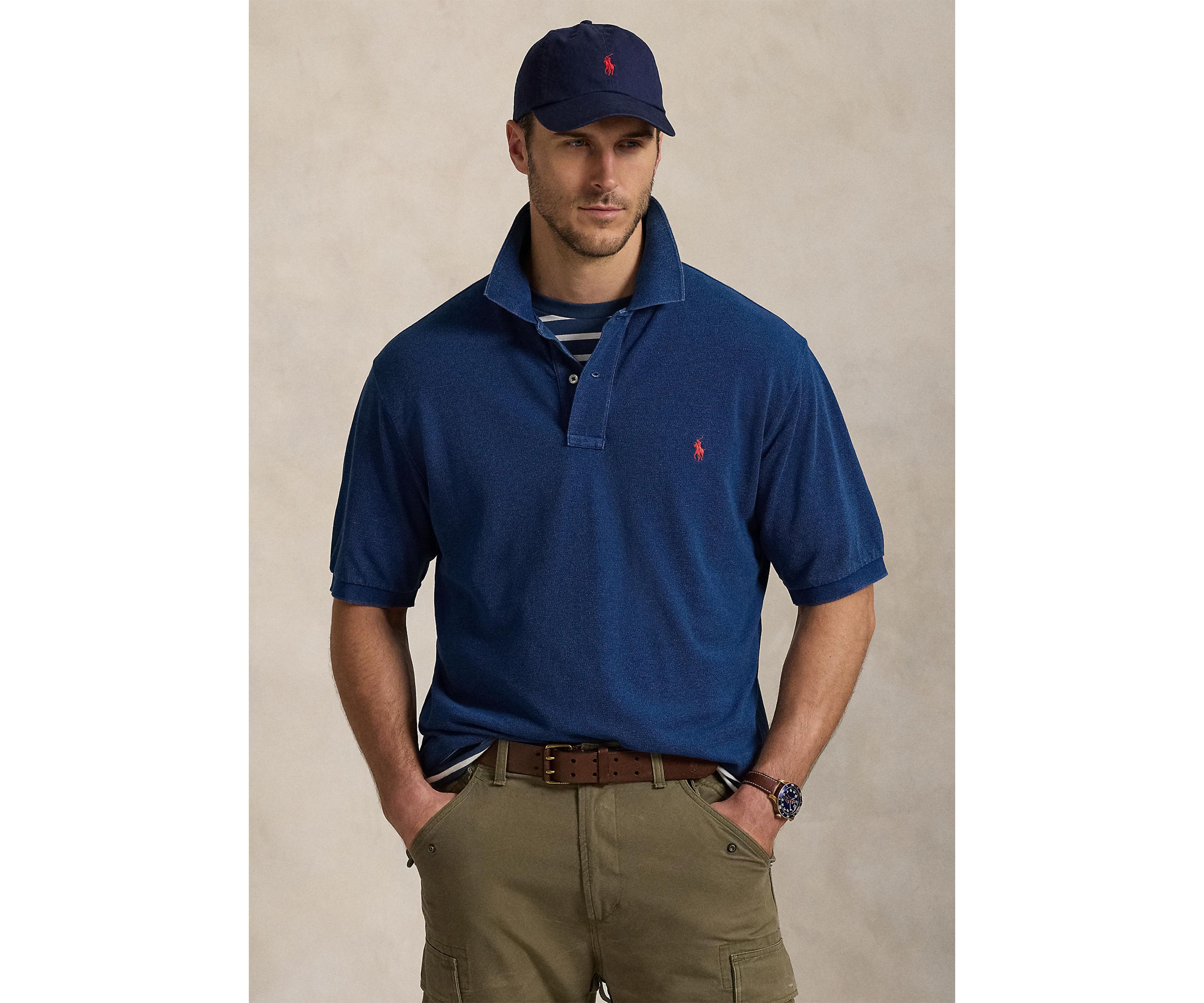 Big & Tall Indigo Mesh Polo Shirt