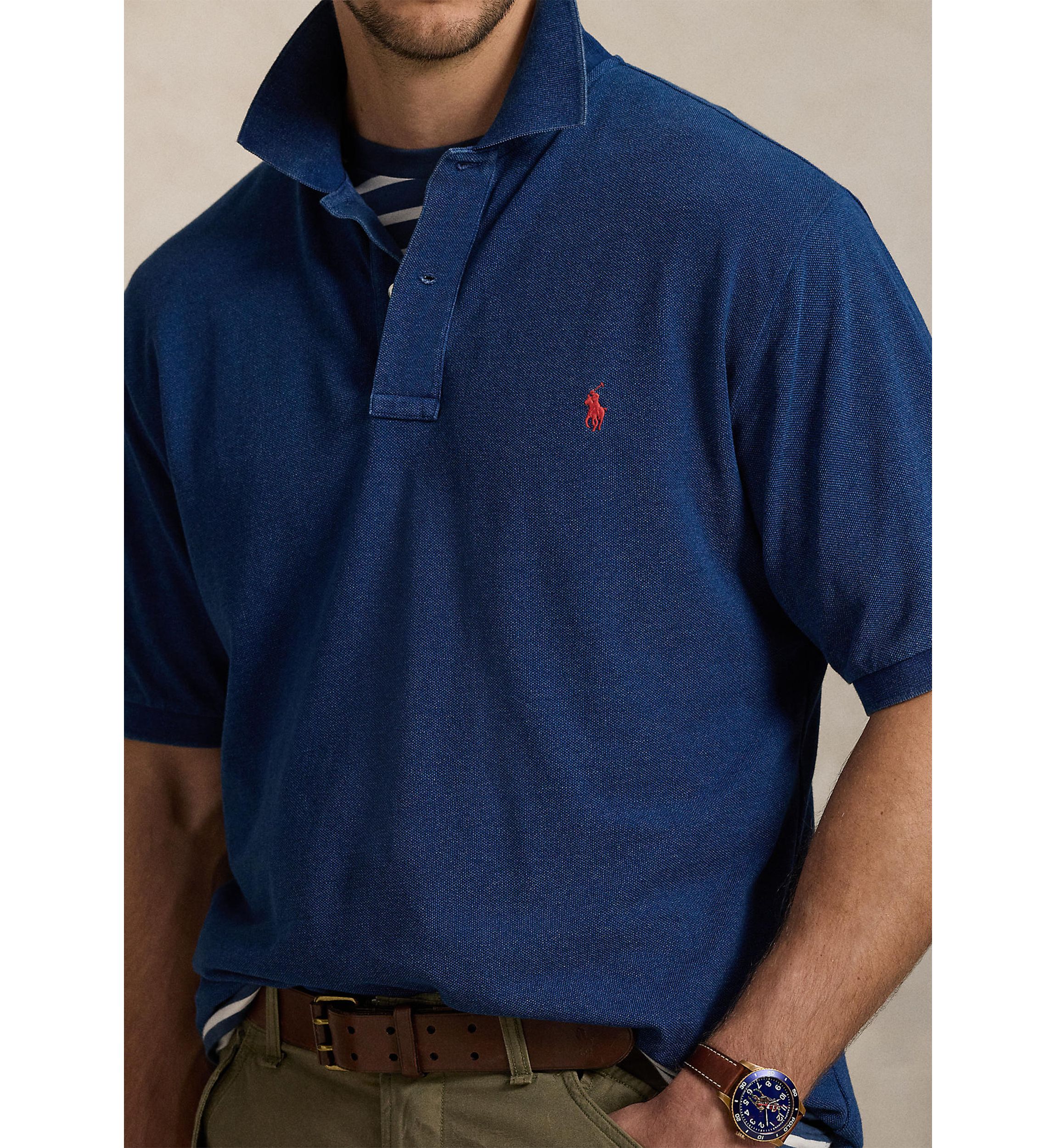 Big & Tall Indigo Mesh Polo Shirt