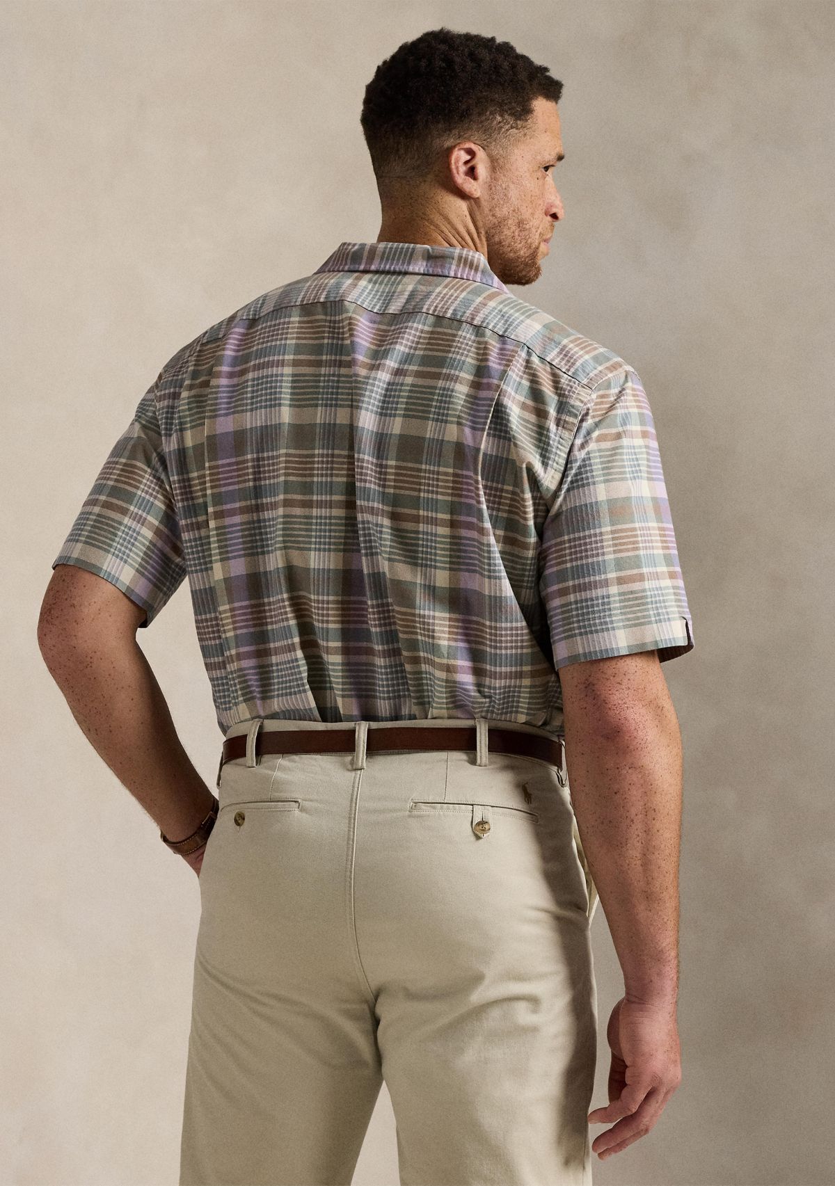 Big & Tall Plaid Oxford Camp Shirt