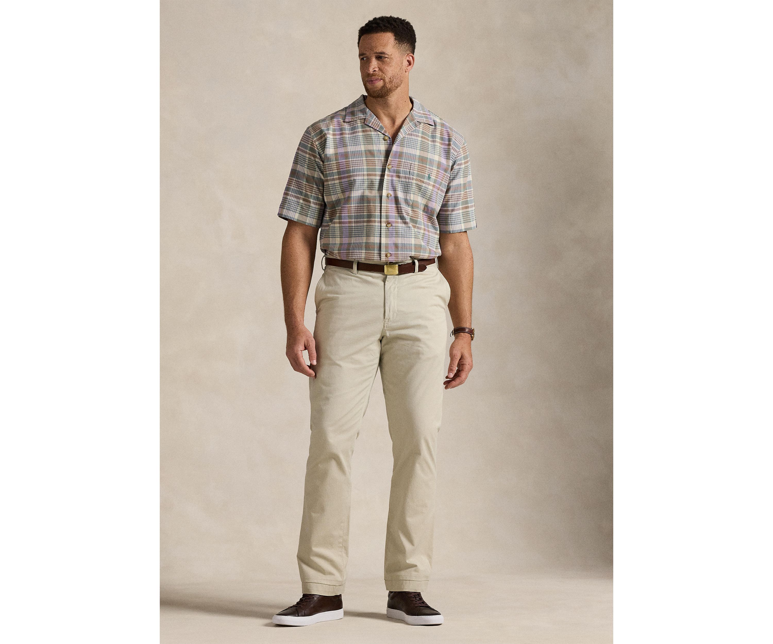 Big & Tall Plaid Oxford Camp Shirt