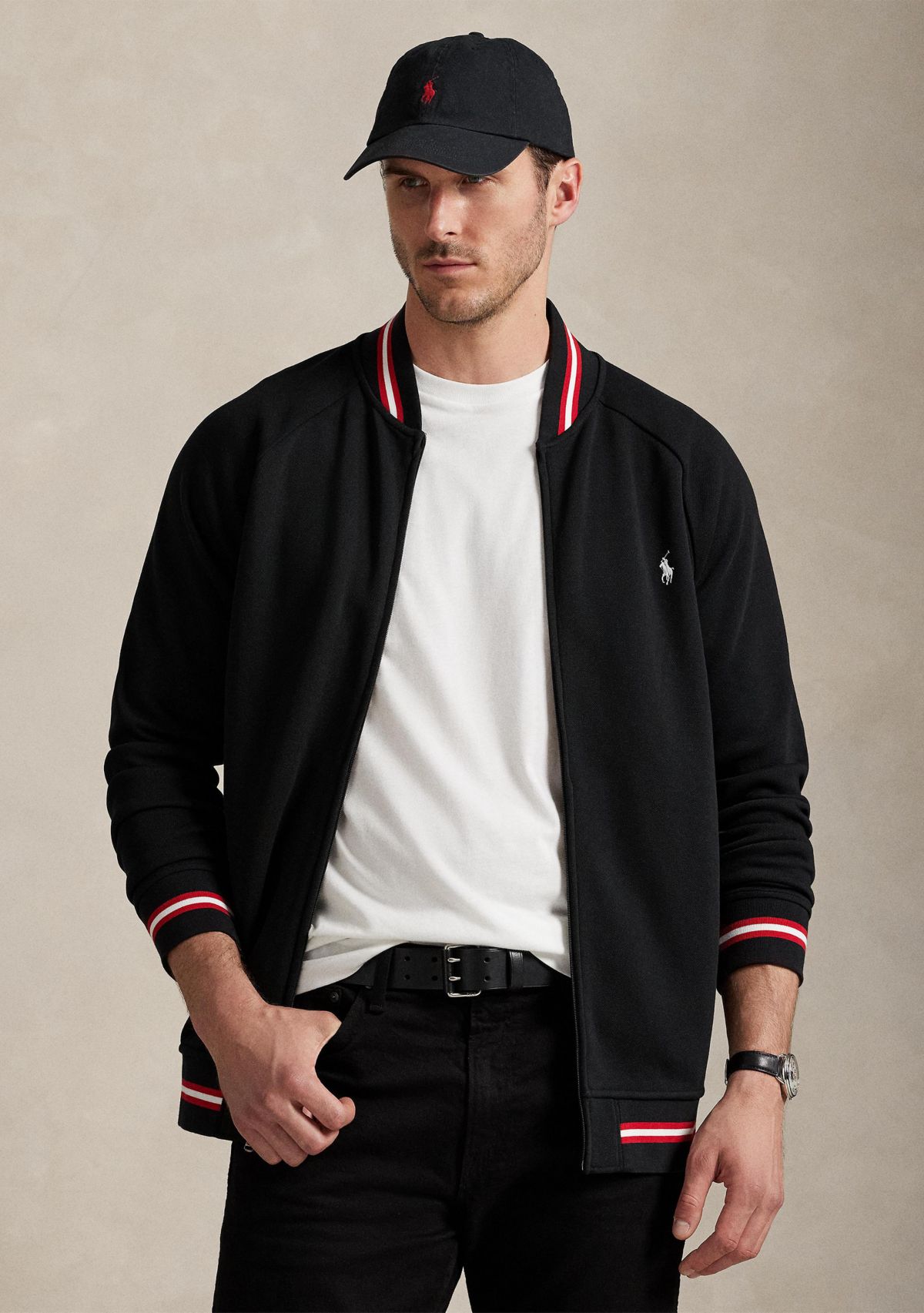 Big & Tall Double-Knit Mesh Bomber Jacket