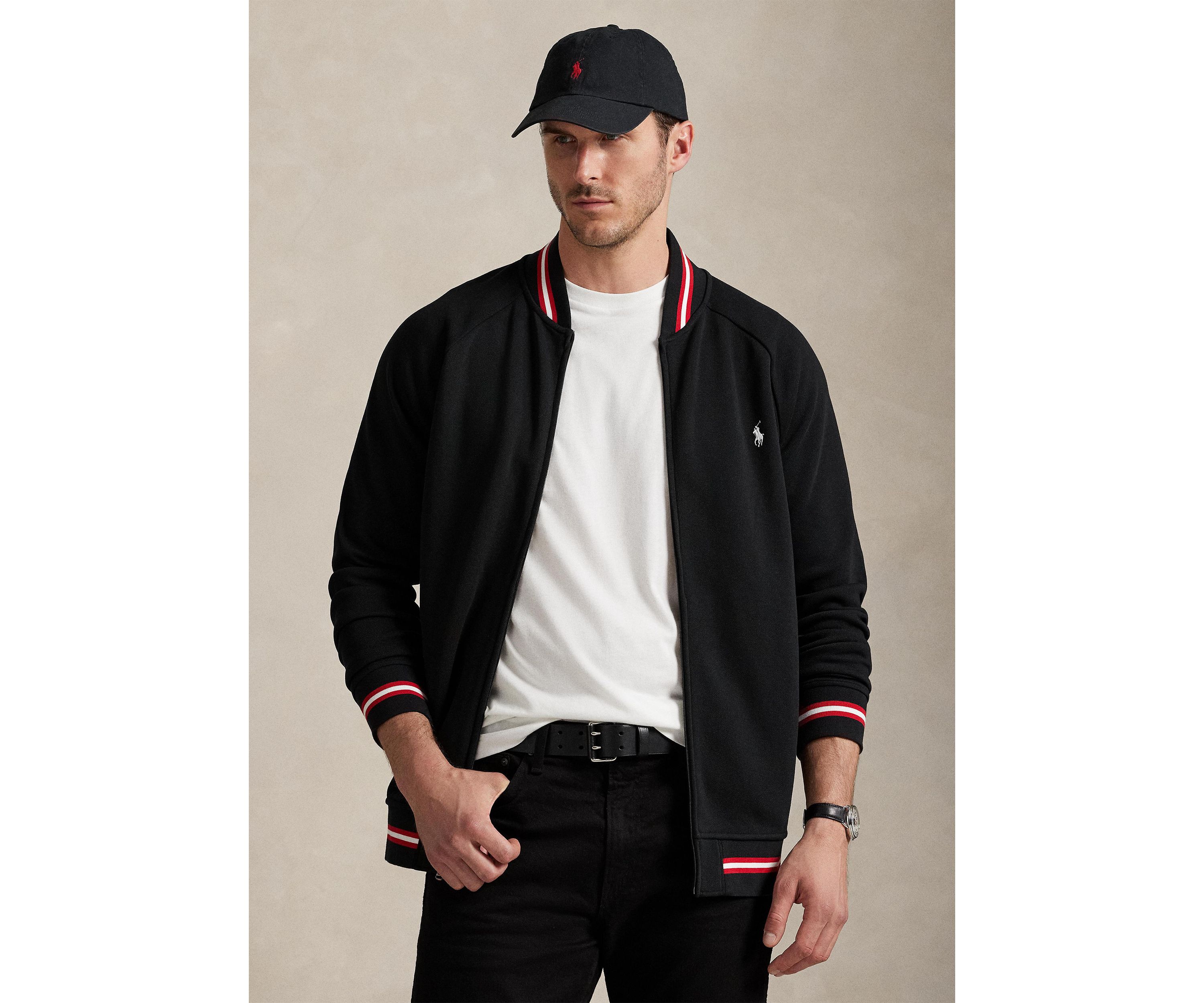 Big & Tall Double-Knit Mesh Bomber Jacket