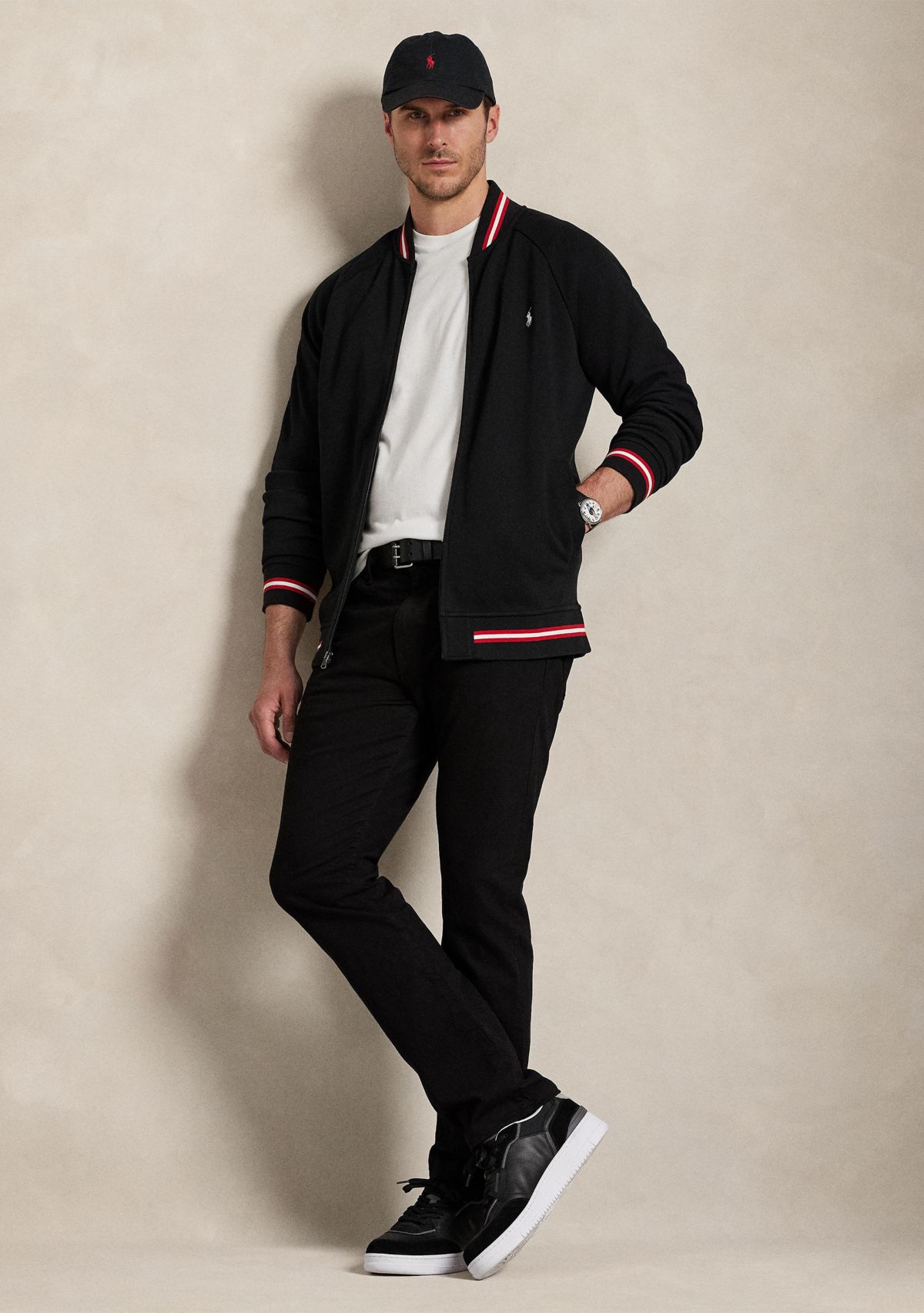 Big & Tall Double-Knit Mesh Bomber Jacket