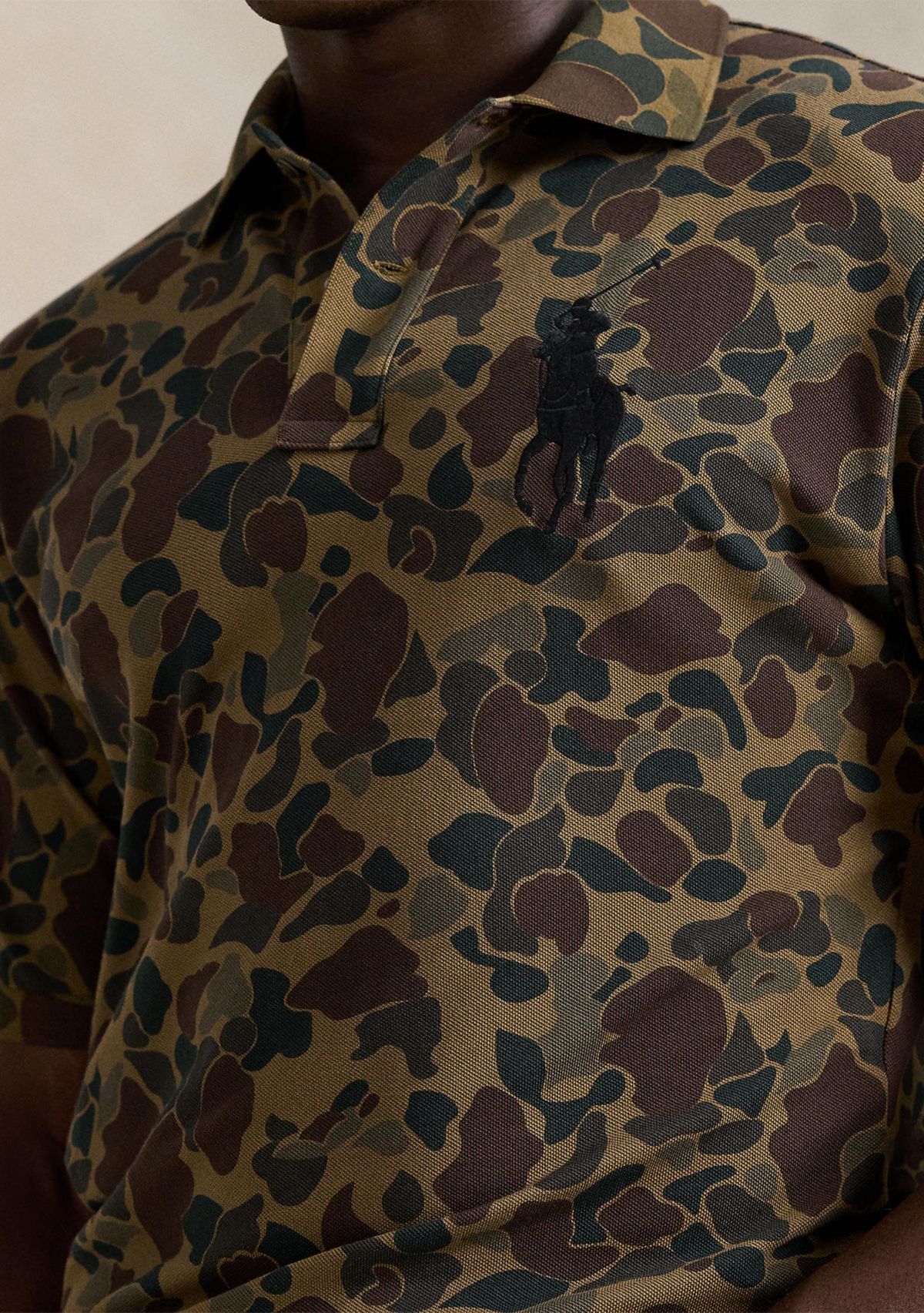 Big & Tall Big Pony Camo-Print Mesh Polo Shirt