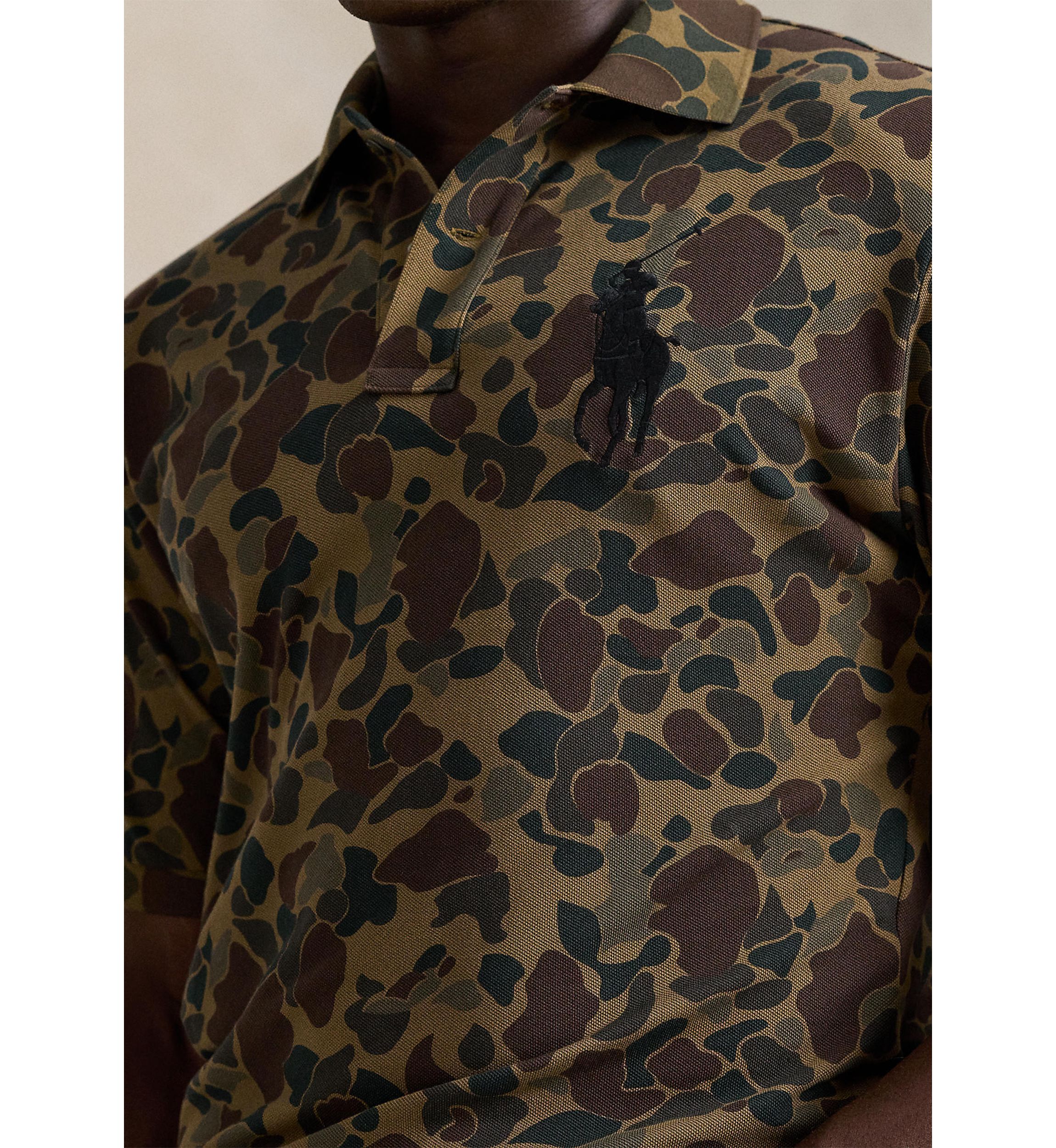 Big & Tall Big Pony Camo-Print Mesh Polo Shirt