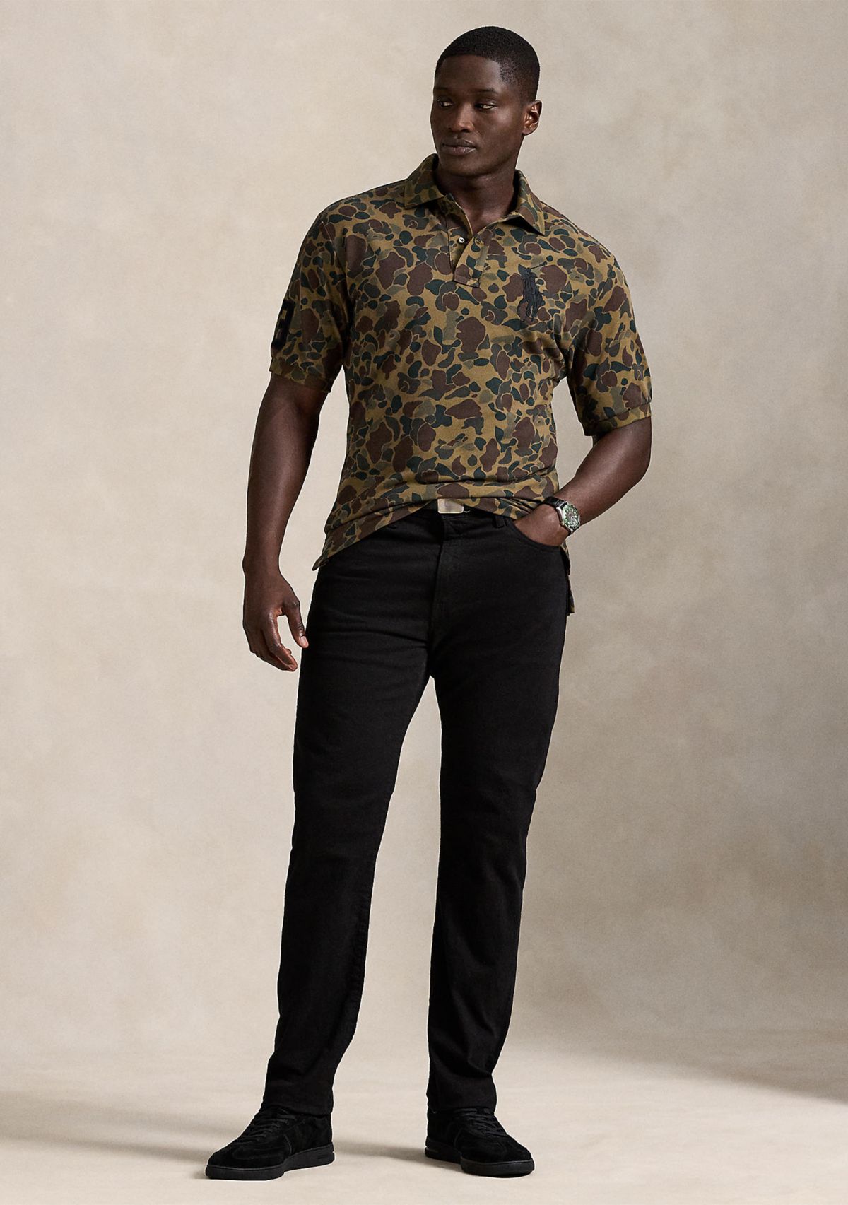 Big & Tall Big Pony Camo-Print Mesh Polo Shirt