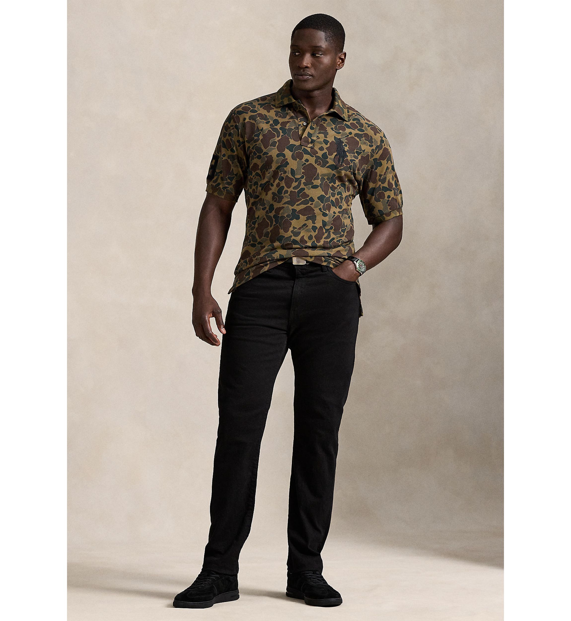 Big & Tall Big Pony Camo-Print Mesh Polo Shirt