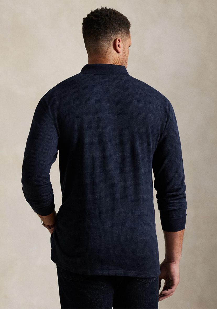 Big & Tall Glen Plaid Jersey Polo Shirt