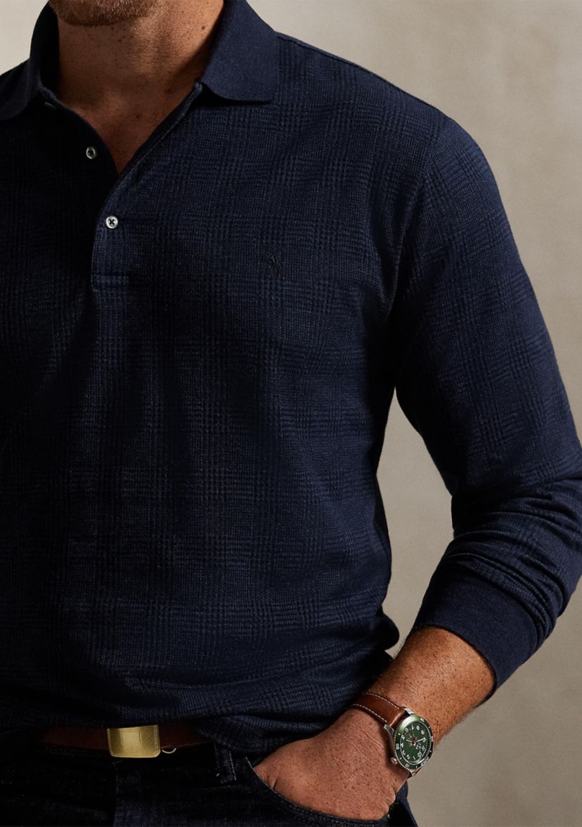 Big & Tall Glen Plaid Jersey Polo Shirt