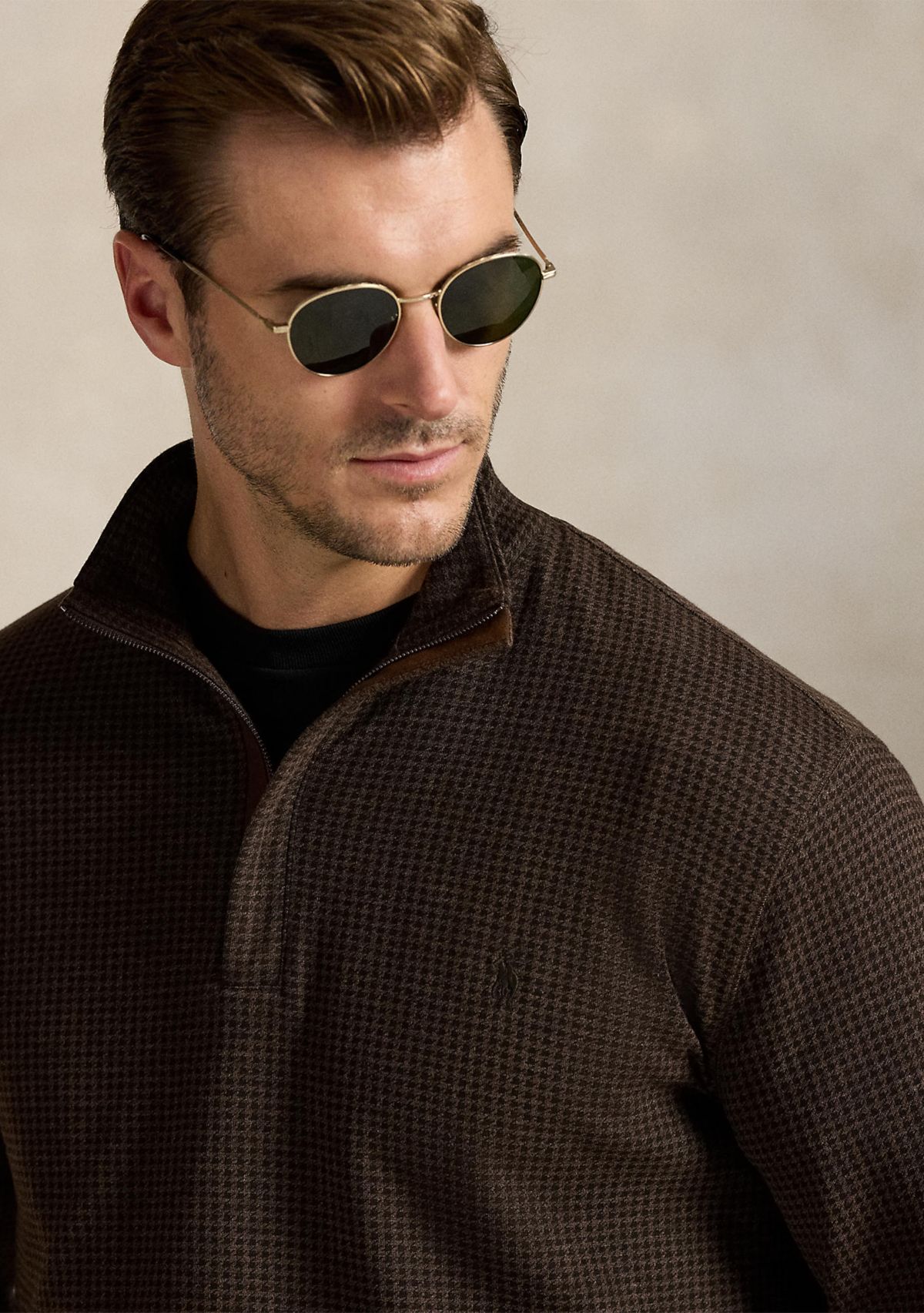 Big & Tall Houndstooth Luxury Jersey Pullover