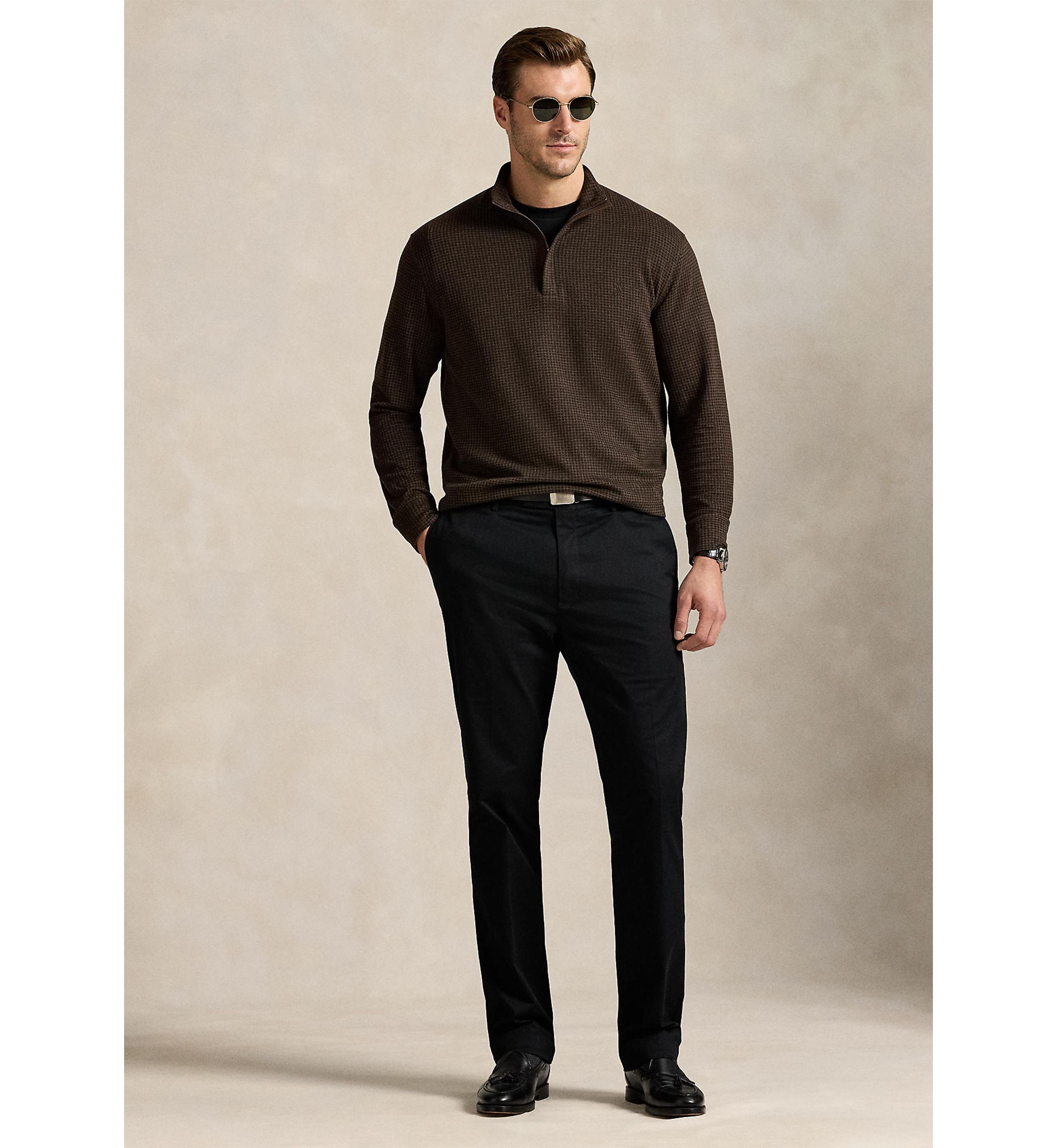 Big & Tall Houndstooth Luxury Jersey Pullover
