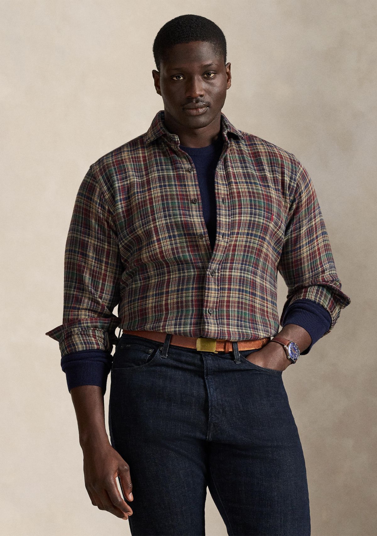 Big & Tall Plaid Brushed Flannel Shirt