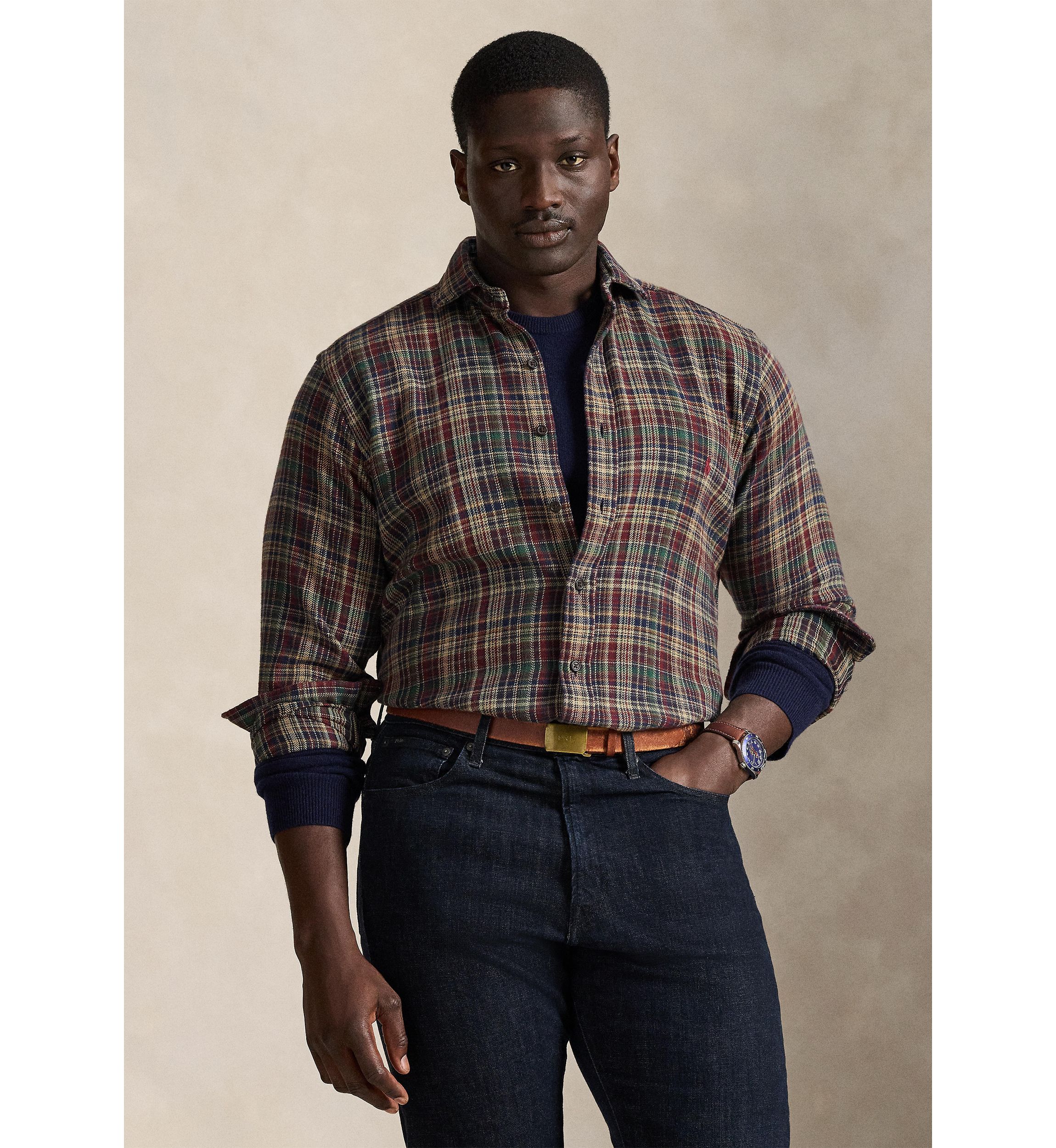 Polo Ralph Lauren Big & Tall Plaid Brushed Flannel Shirt | Belk
