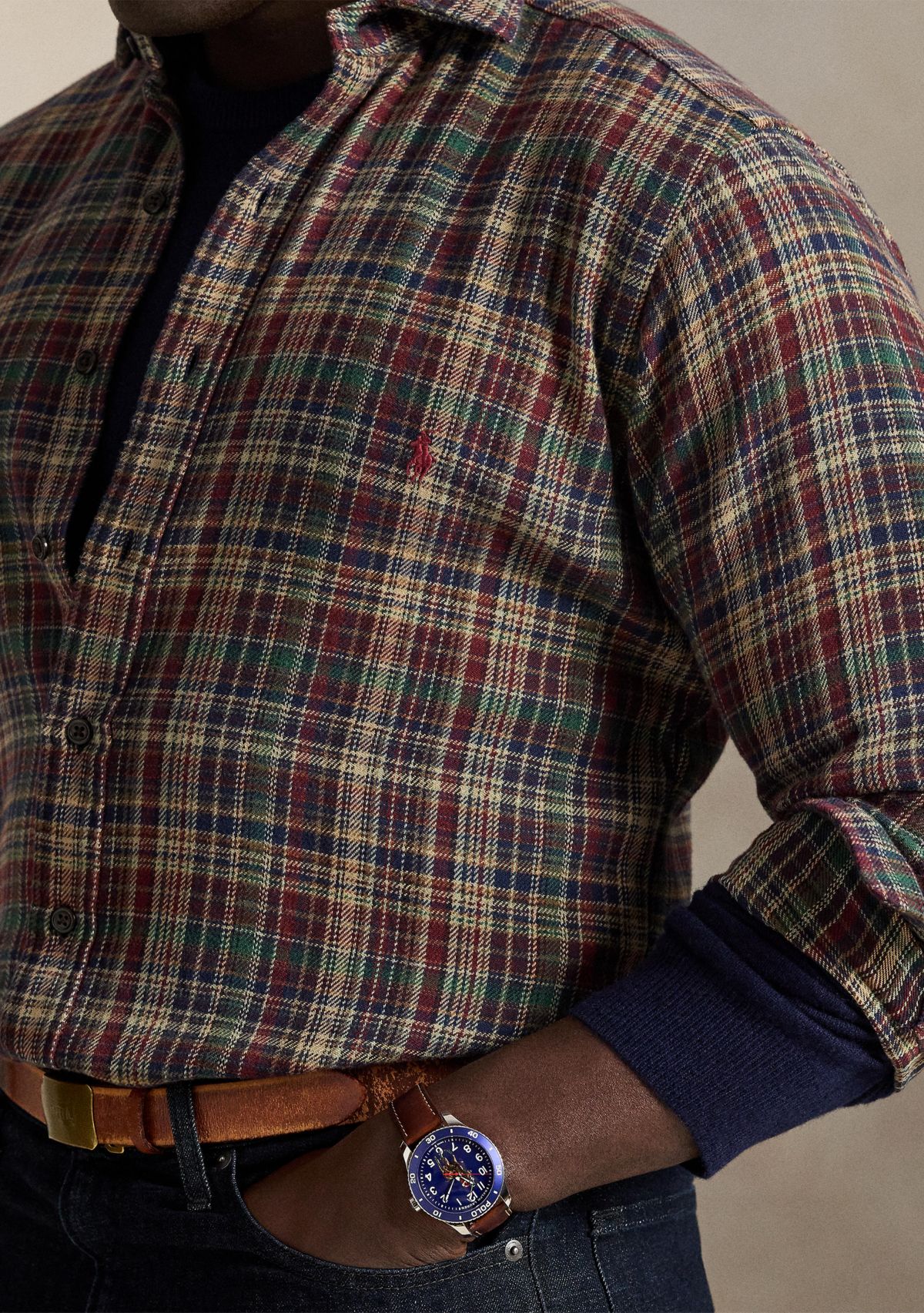 Big & Tall Plaid Brushed Flannel Shirt
