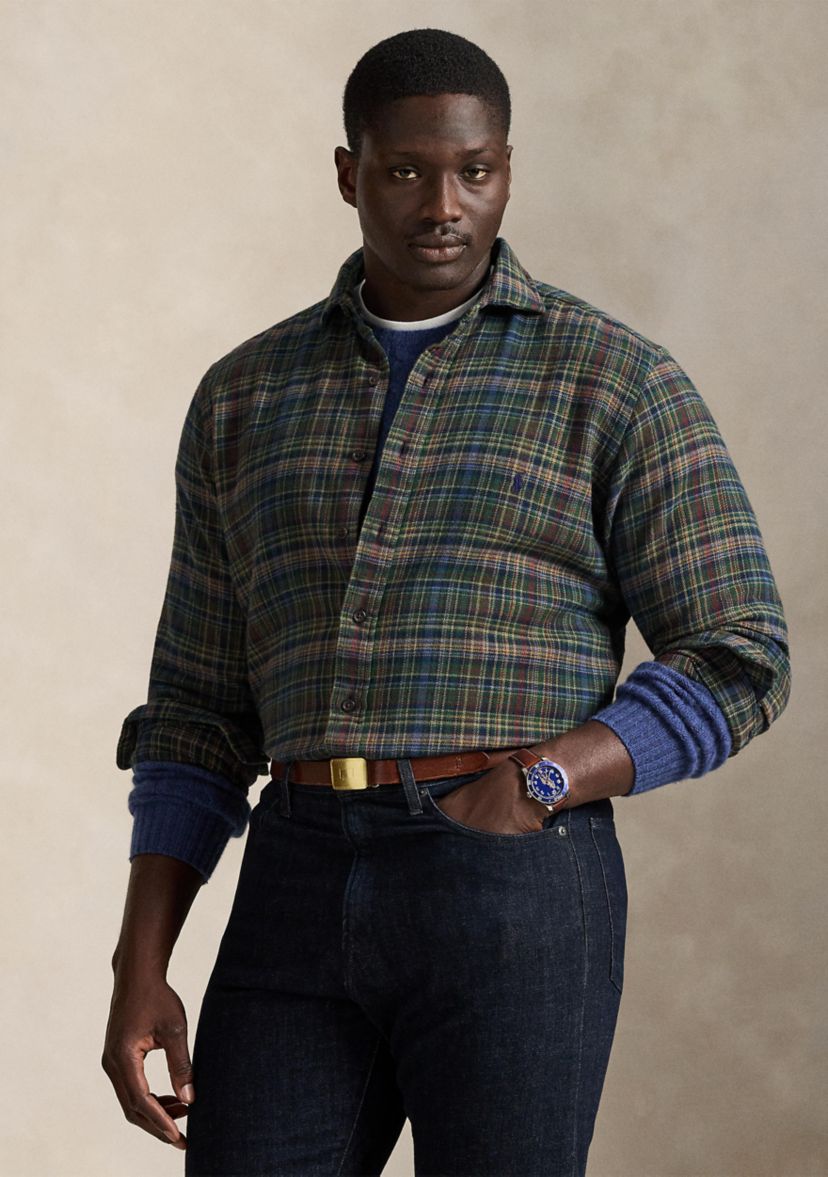 Big & Tall Plaid Brushed Flannel Shirt