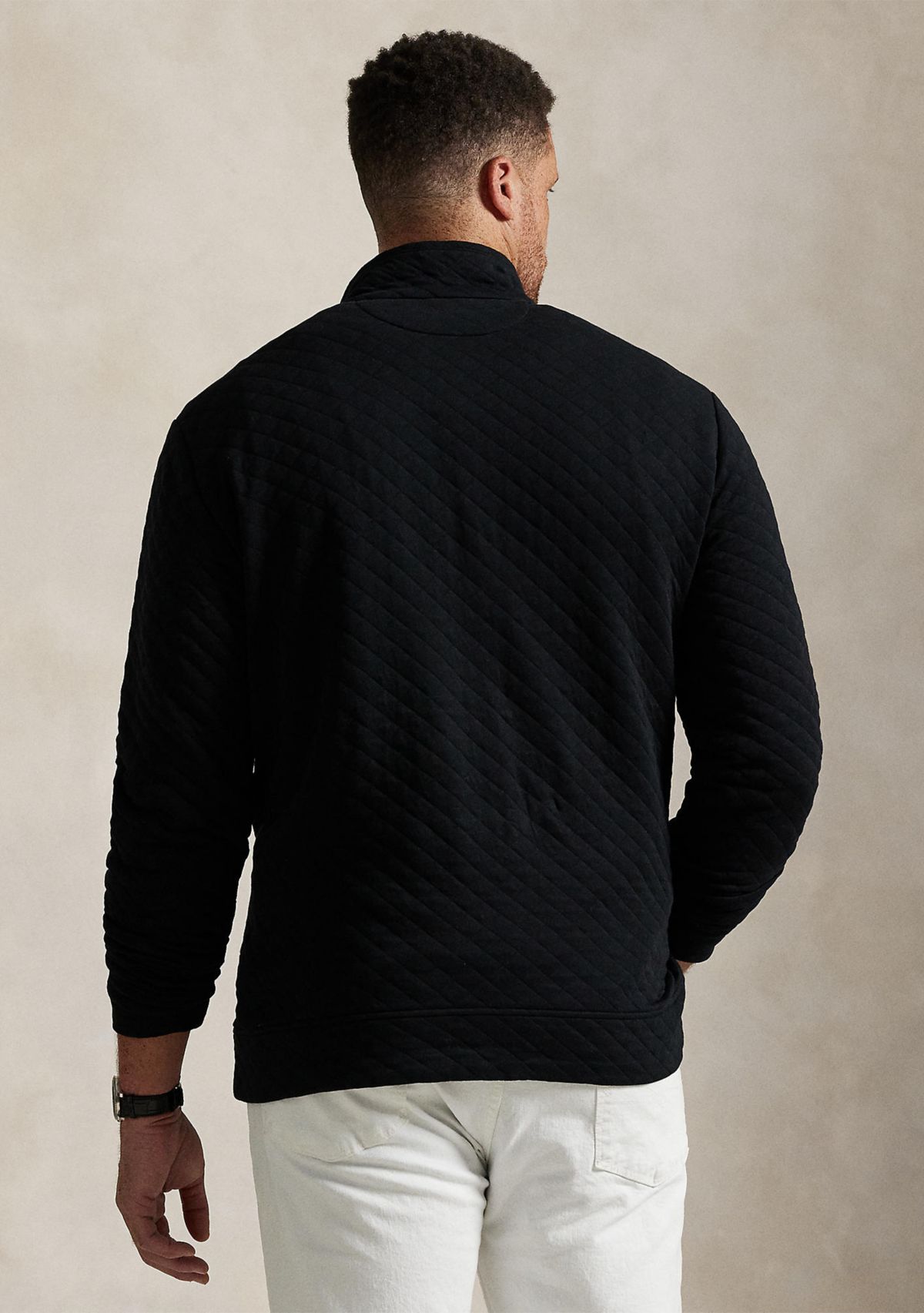Big & Tall Quilted Double-Knit Jersey Pullover