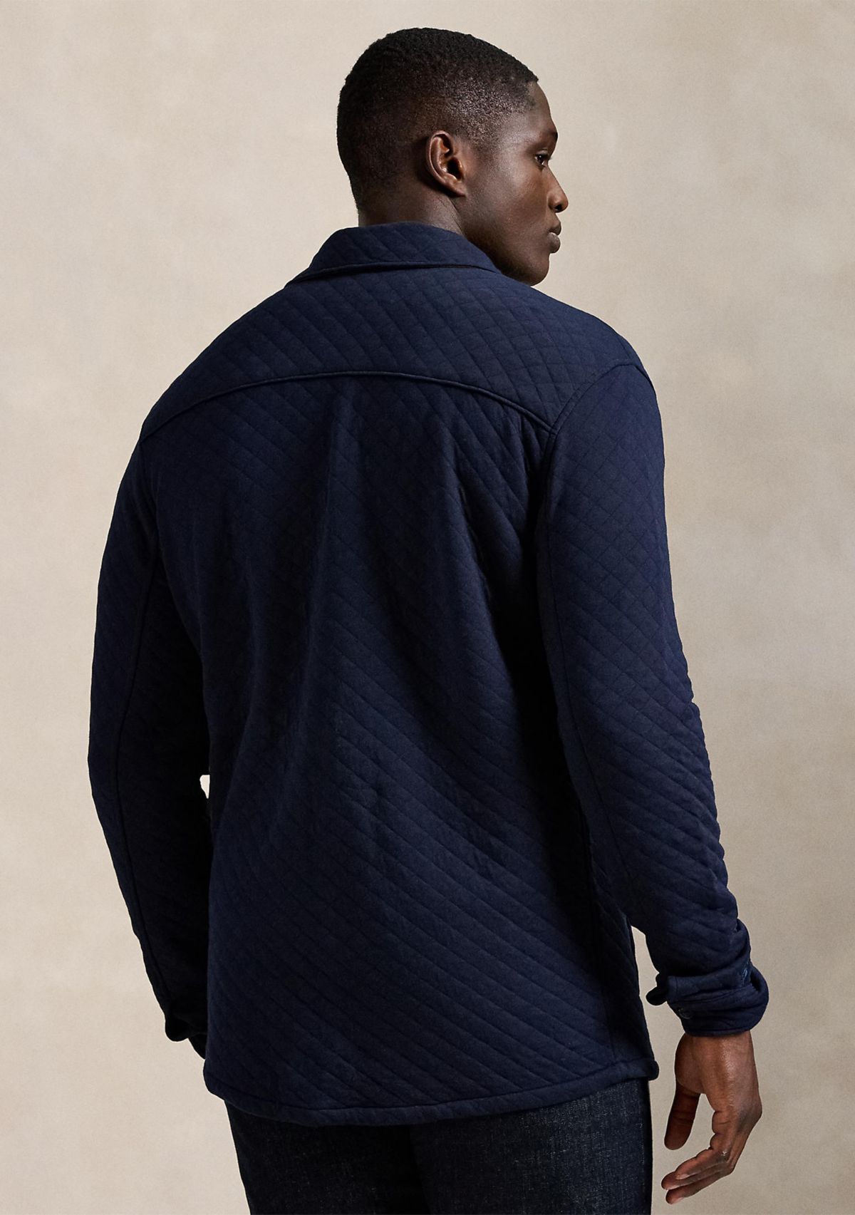 Big & Tall Quilted Double-Knit Jersey Shirt Jacket