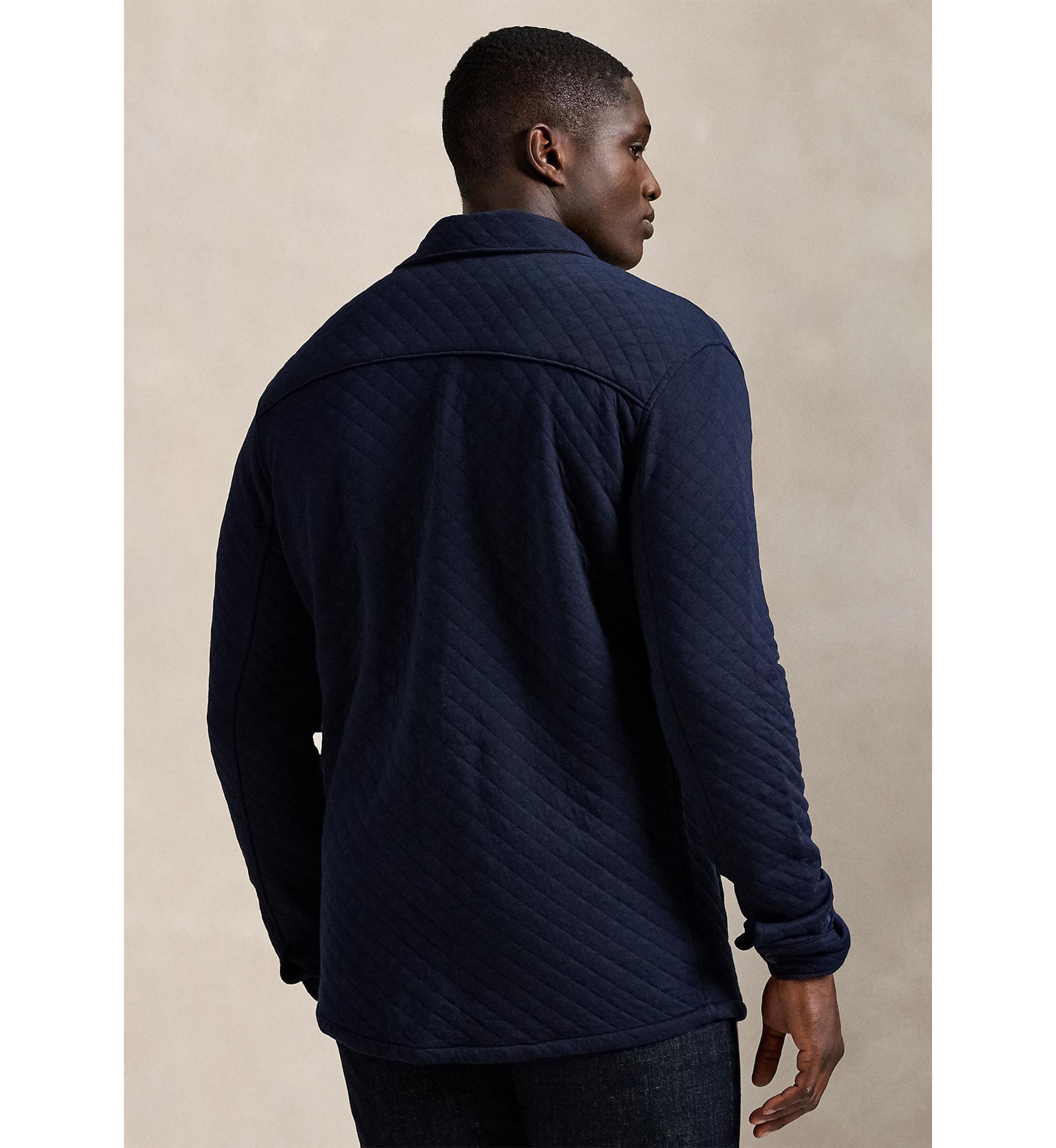 Big & Tall Quilted Double-Knit Jersey Shirt Jacket
