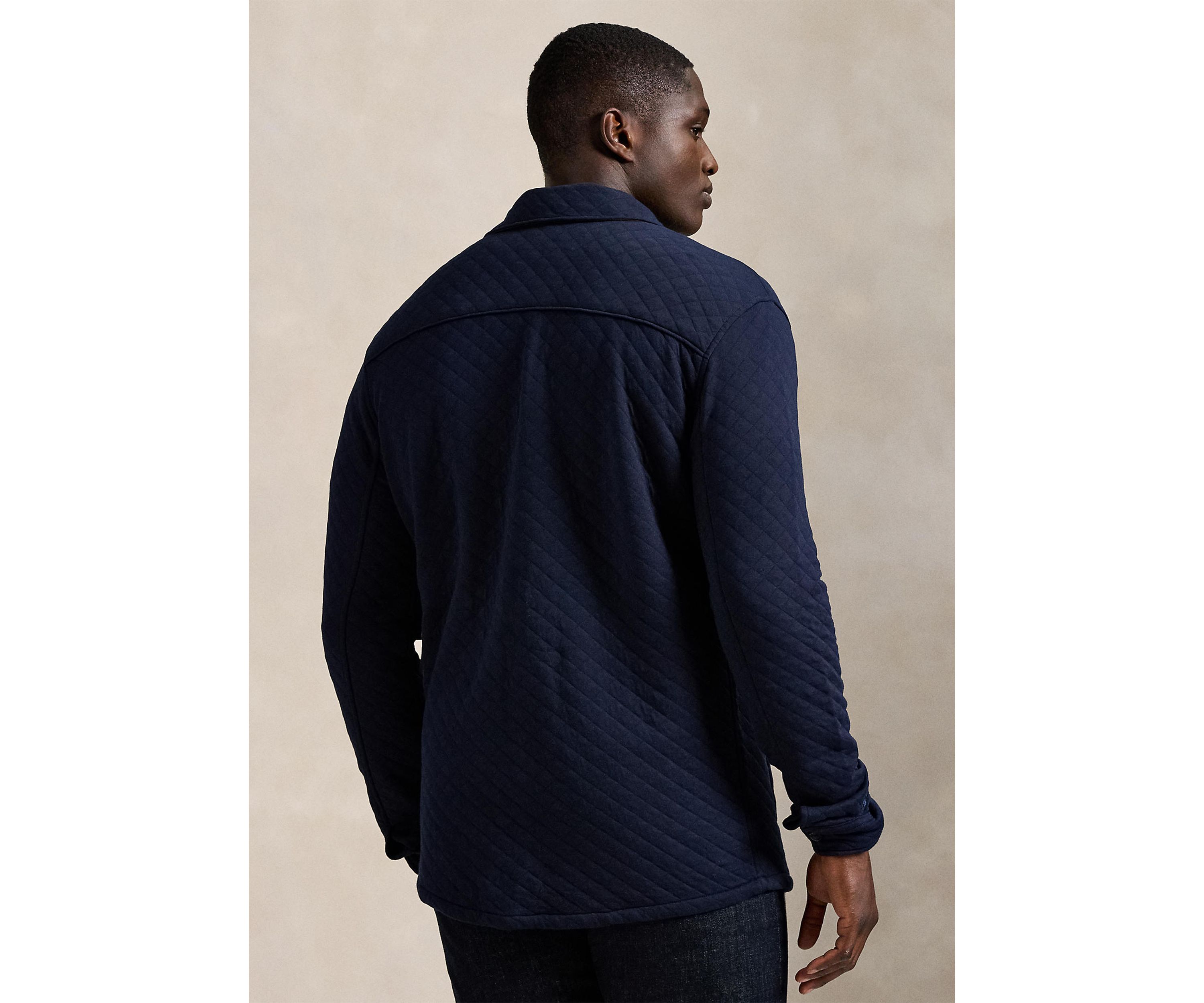 Big & Tall Quilted Double-Knit Jersey Shirt Jacket