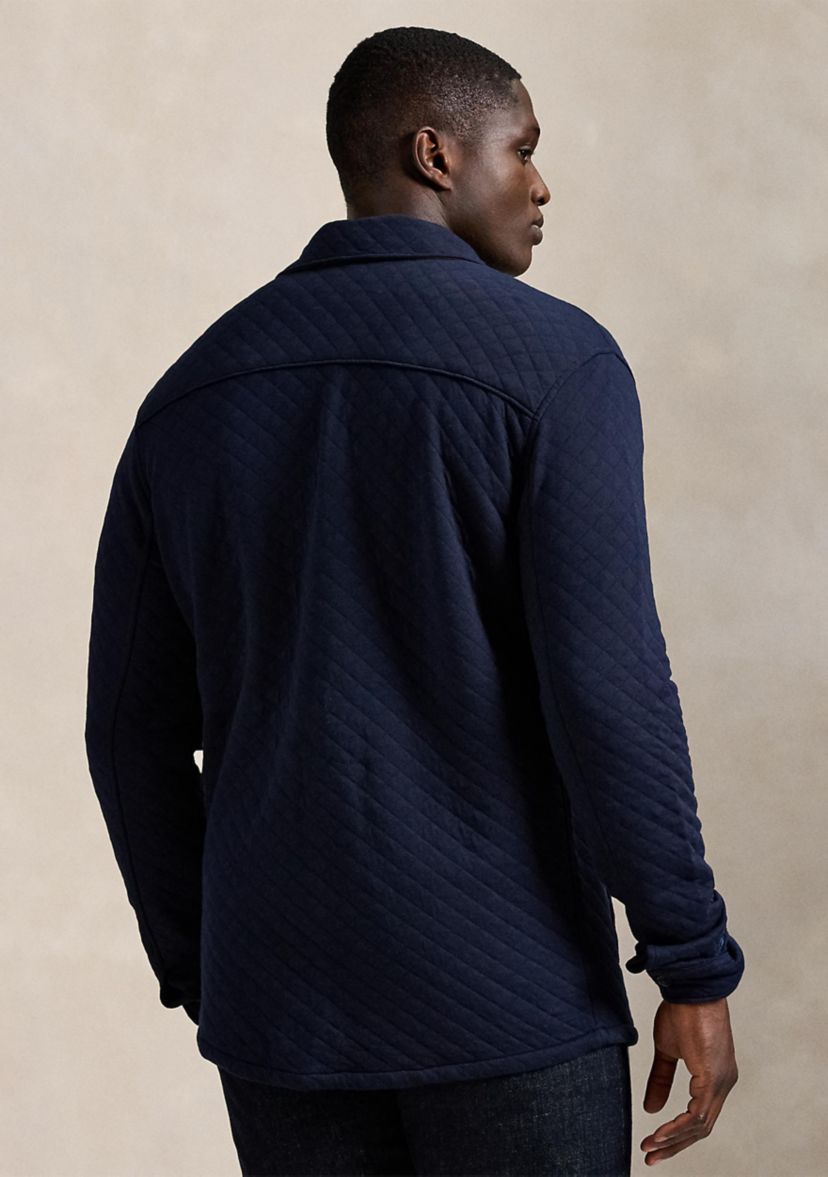 Big & Tall Quilted Double-Knit Jersey Shirt Jacket