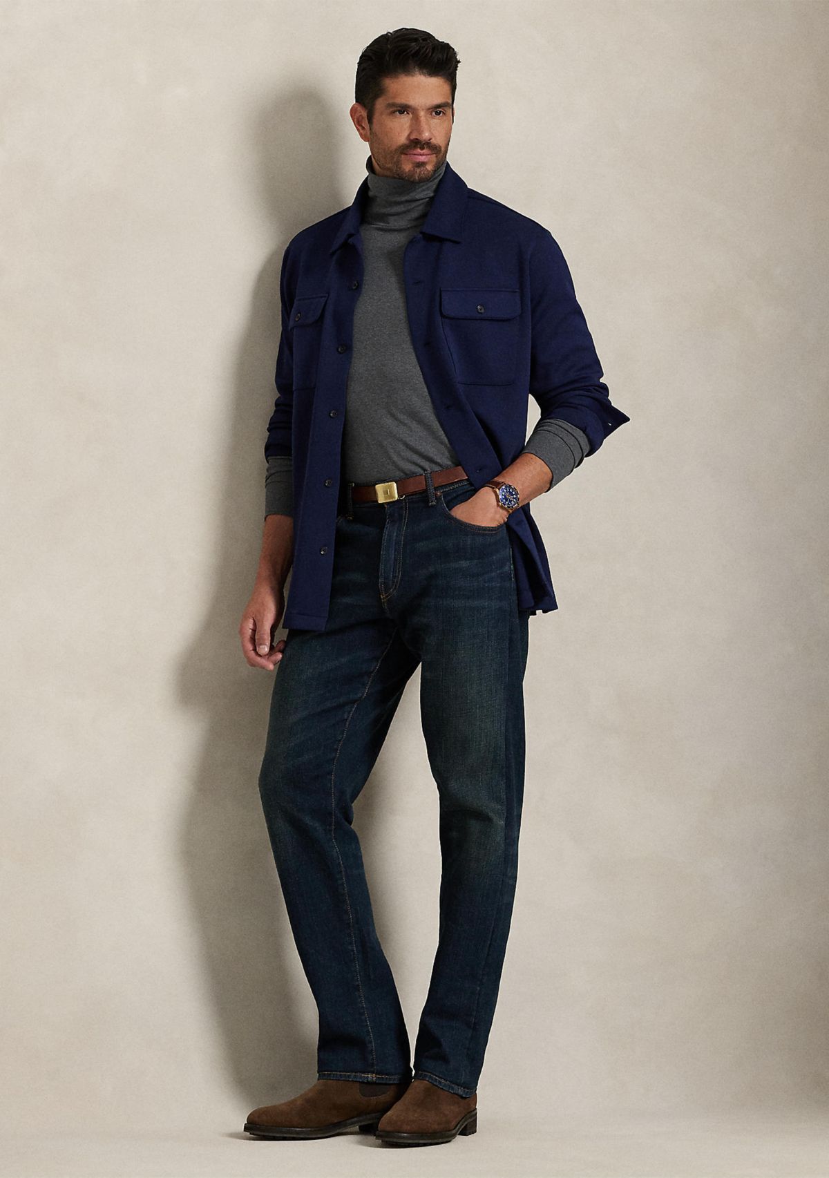 Big & Tall Double-Knit Camp Shirt