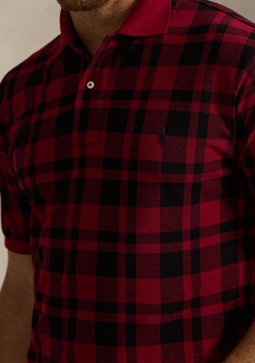 Big & Tall Plaid Mesh Polo Shirt
