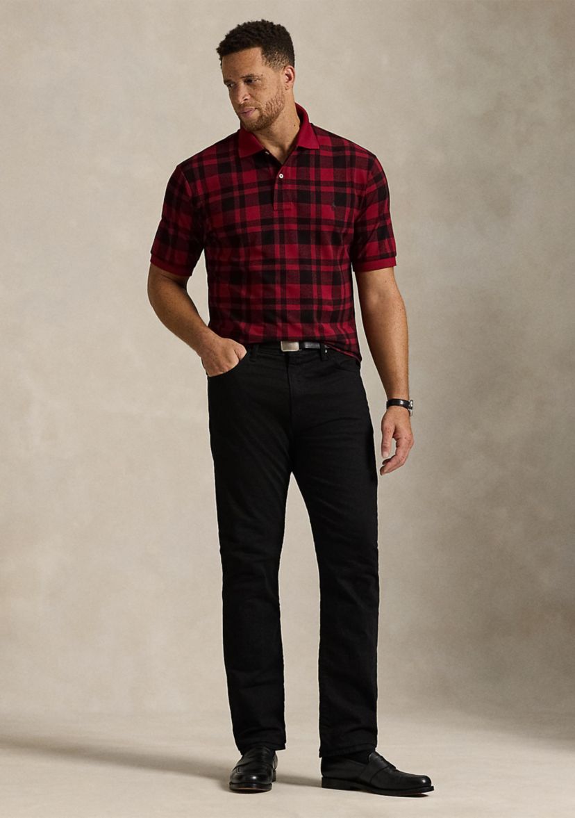 Big & Tall Plaid Mesh Polo Shirt