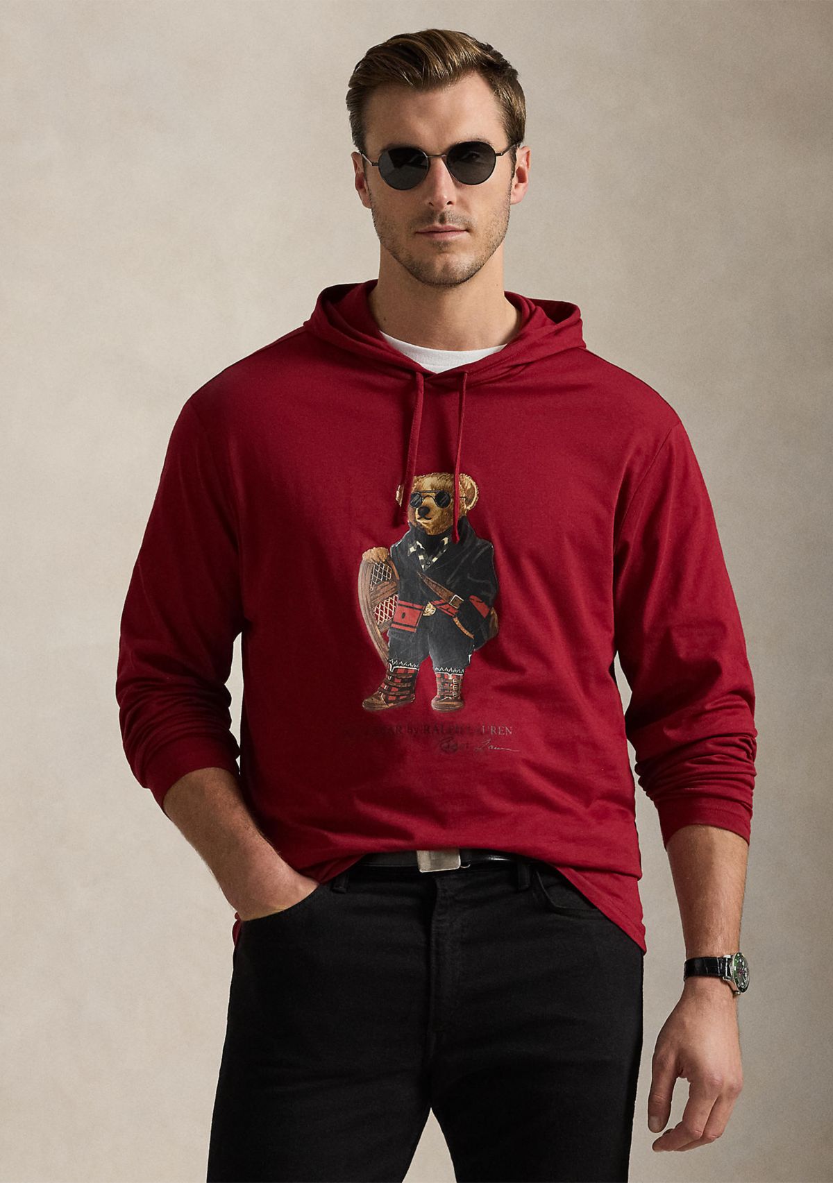Big & Tall Polo Bear Jersey Hooded T-Shirt