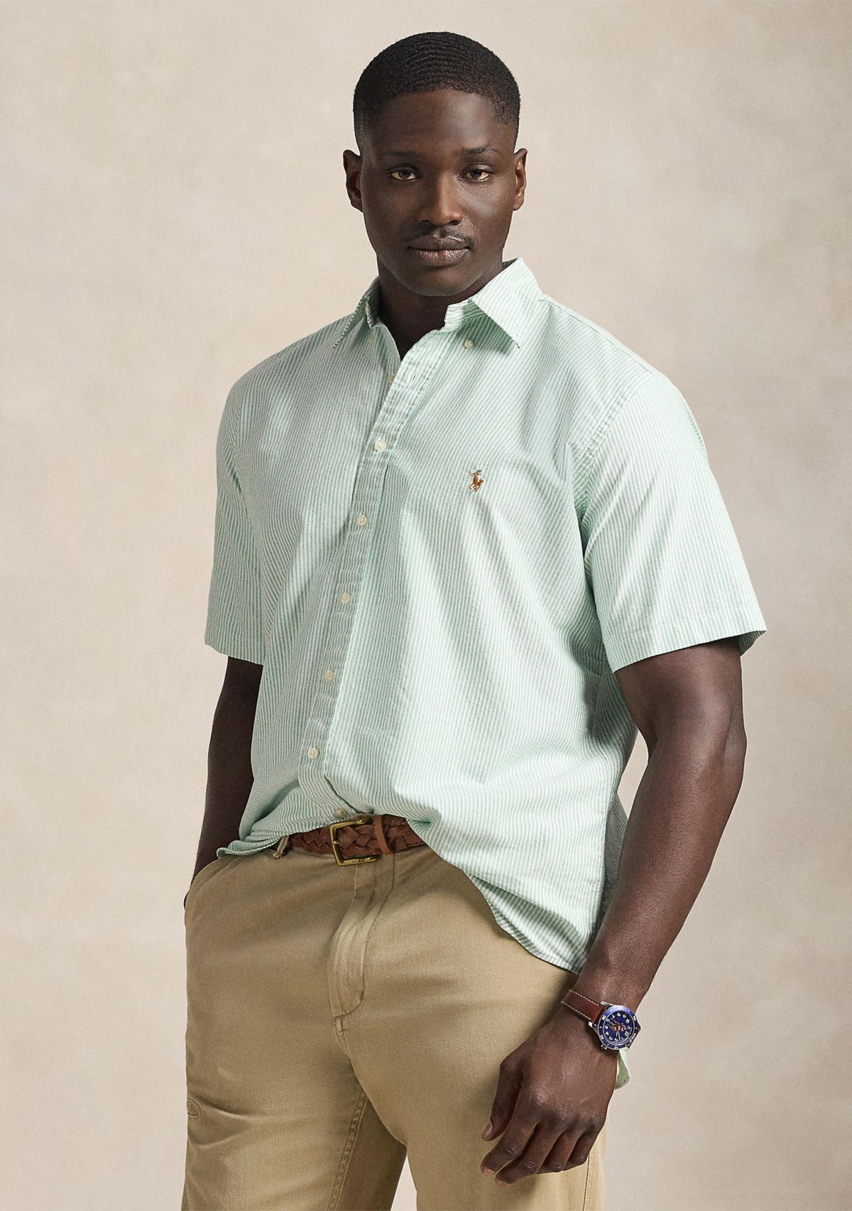 Big & Tall Striped Oxford Shirt