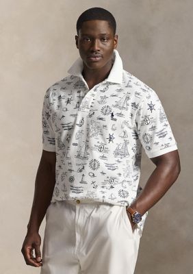 Polo Ralph Lauren Men's Big & Tall Nautical-Print Mesh Polo Shirt