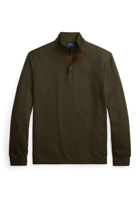 Polo Ralph Lauren Men's Big & Tall Luxury Jersey Quarter-Zip Pullover, Green, 2XL Tall