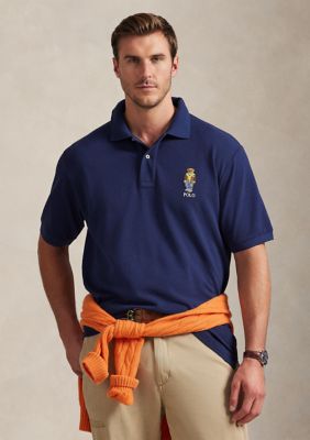 Polo Ralph Lauren Men's Big & Tall Polo Bear Mesh Polo Shirt, Blue, 3X Big