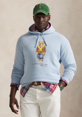 Polo Ralph Lauren Big & Tall Polo Bear Garment-Dyed Fleece Hoodie, Blue, 3XLT