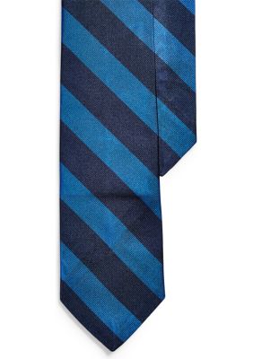 Polo Ralph Lauren Men's Striped Silk Repp Narrow Tie, Navy Blue