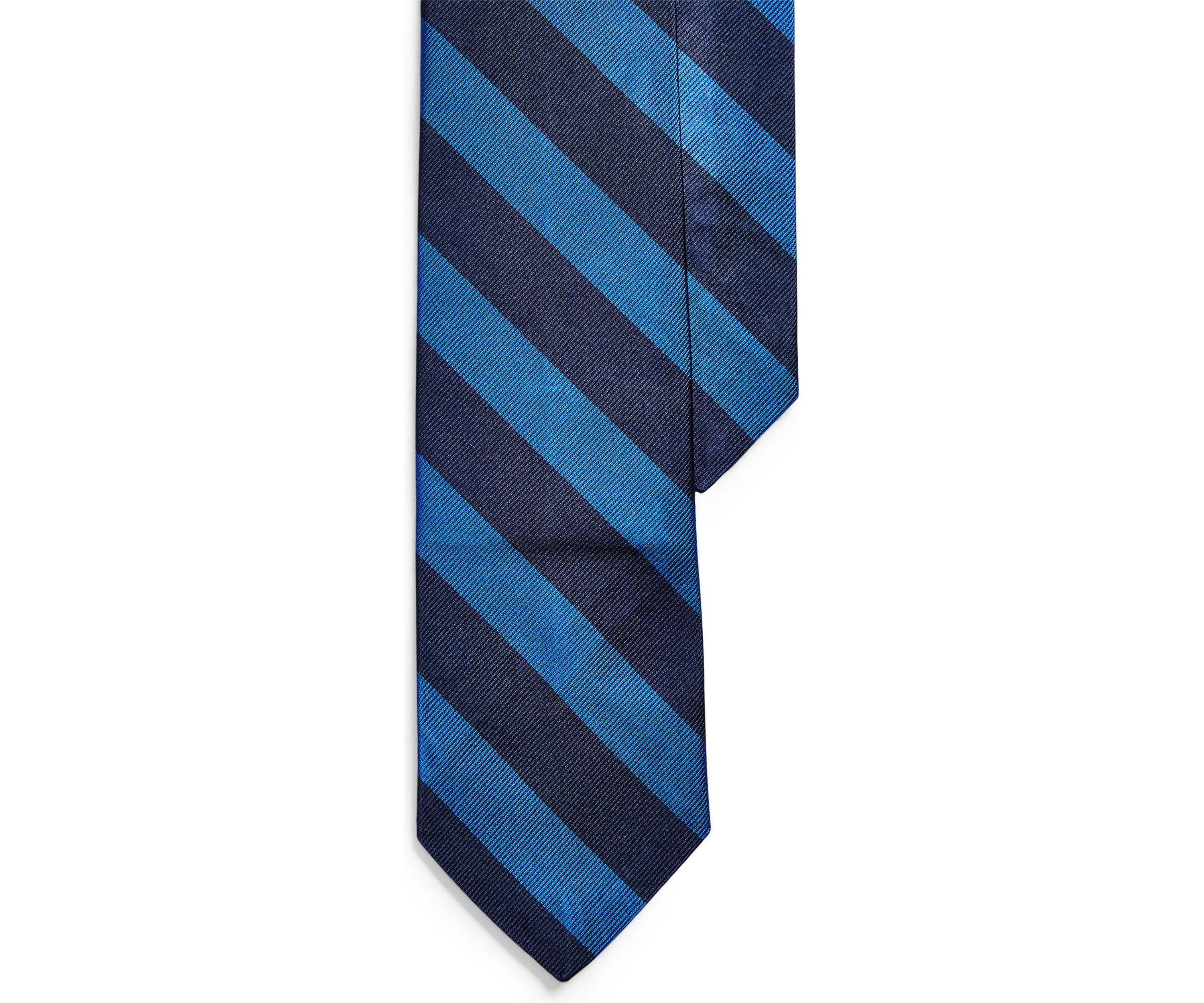 Striped Silk Repp Narrow Tie