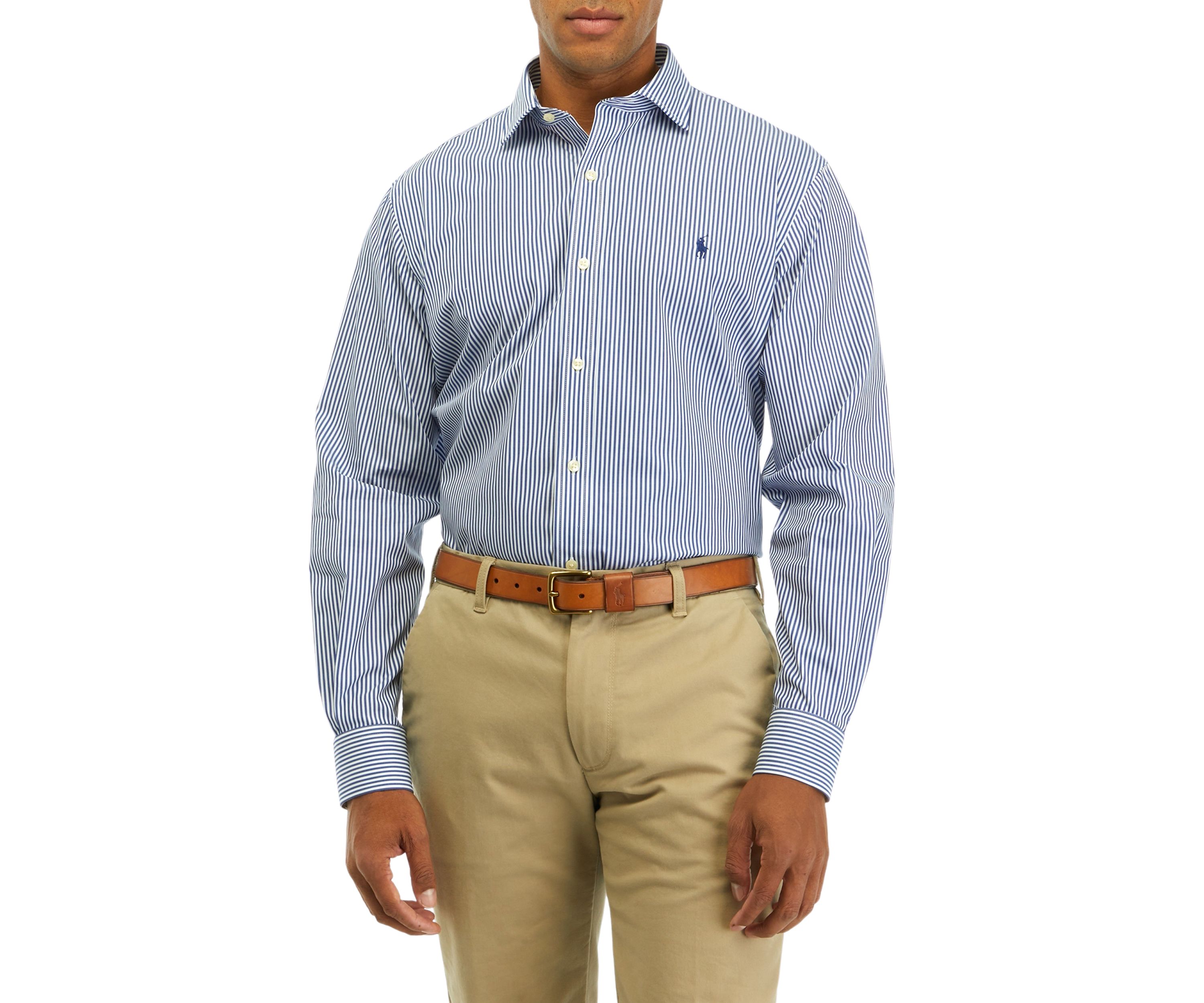 Poplin Stripe Button Down Shirt