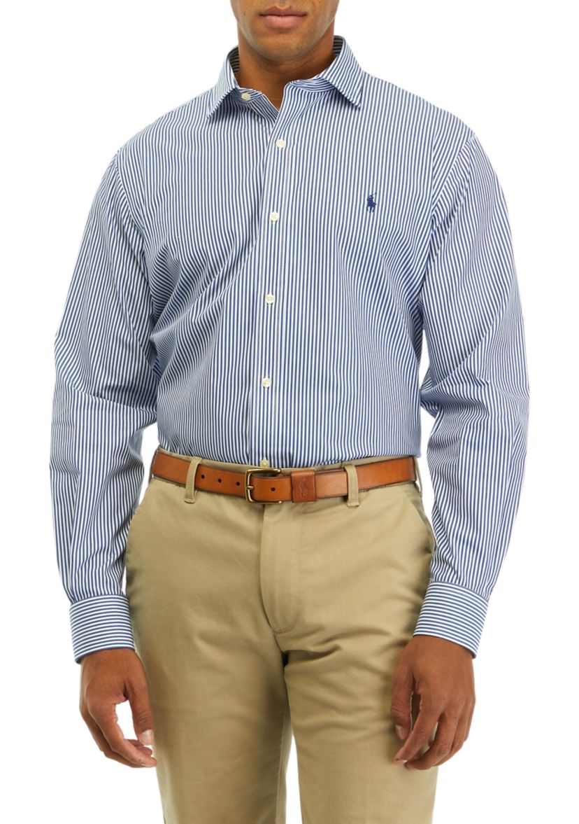 Poplin Stripe Button Down Shirt