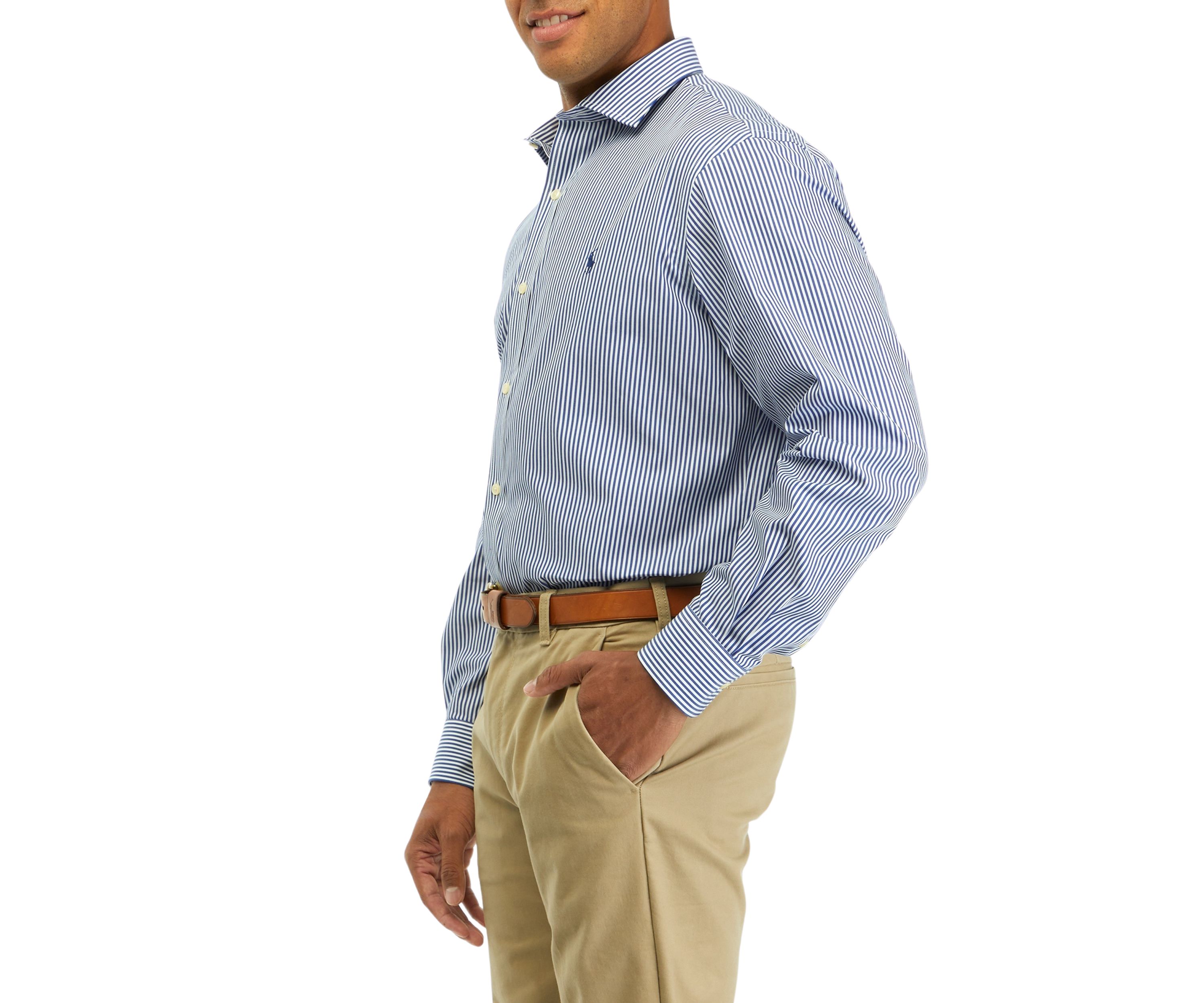 Poplin Stripe Button Down Shirt