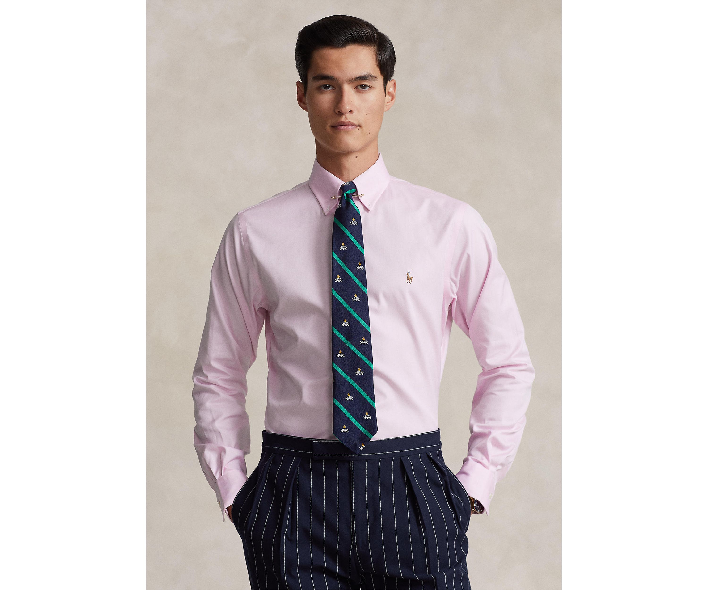 Classic Fit Striped Poplin Shirt