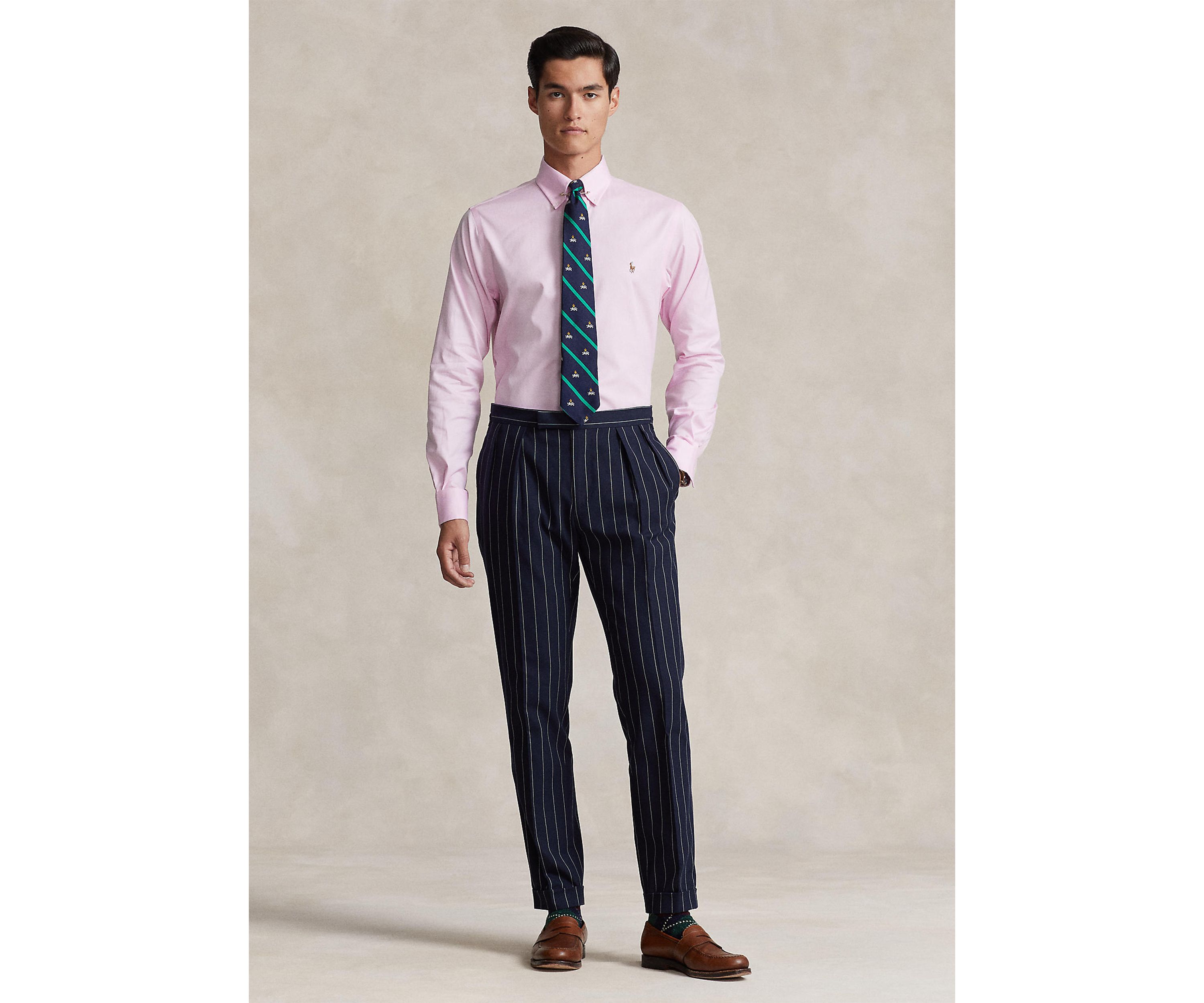 Classic Fit Striped Poplin Shirt