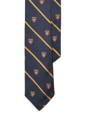 Polo Ralph Lauren Men's Striped Silk Narrow Club Tie, Navy Blue