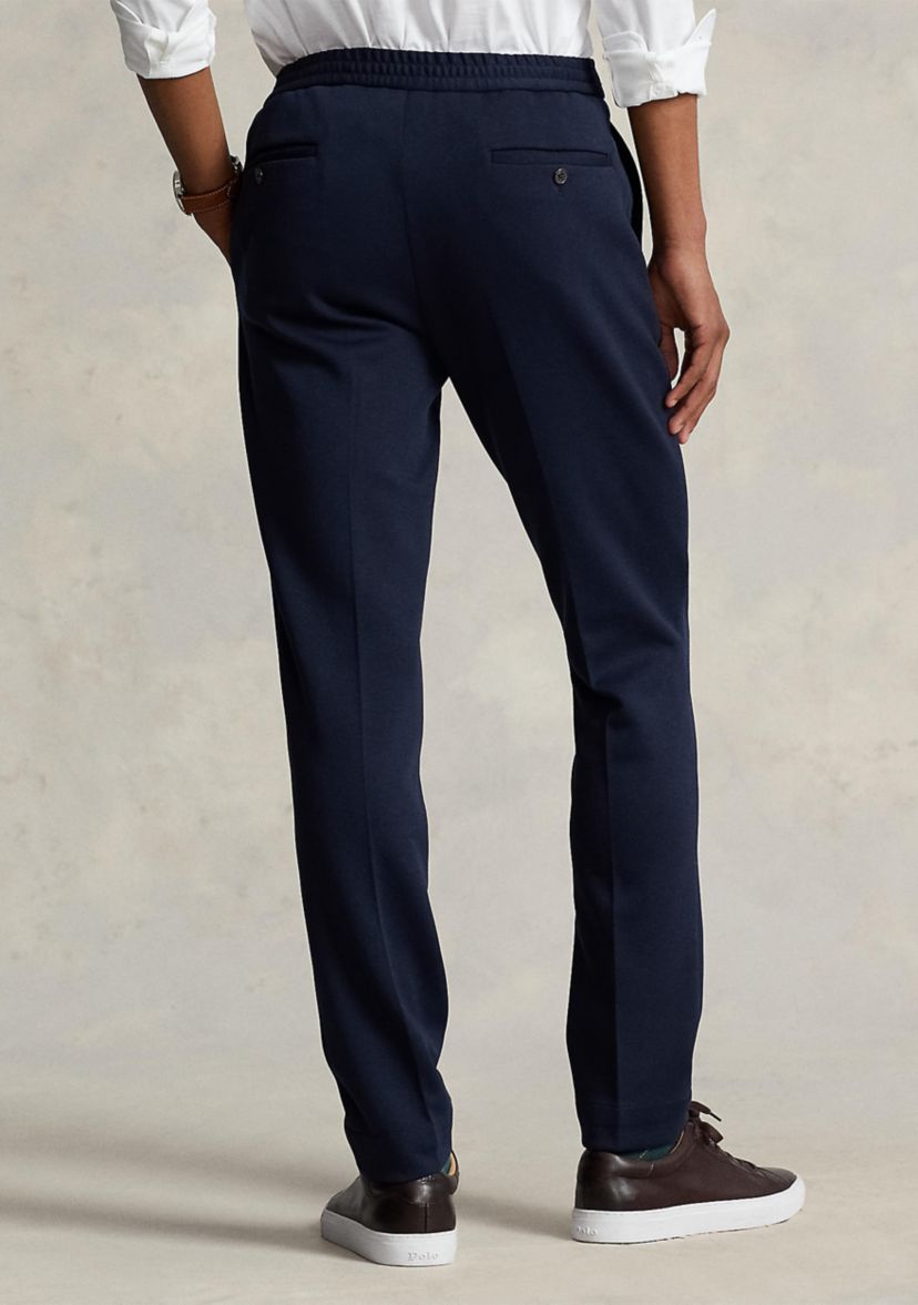 Pleated Double-Knit Suit Trousers