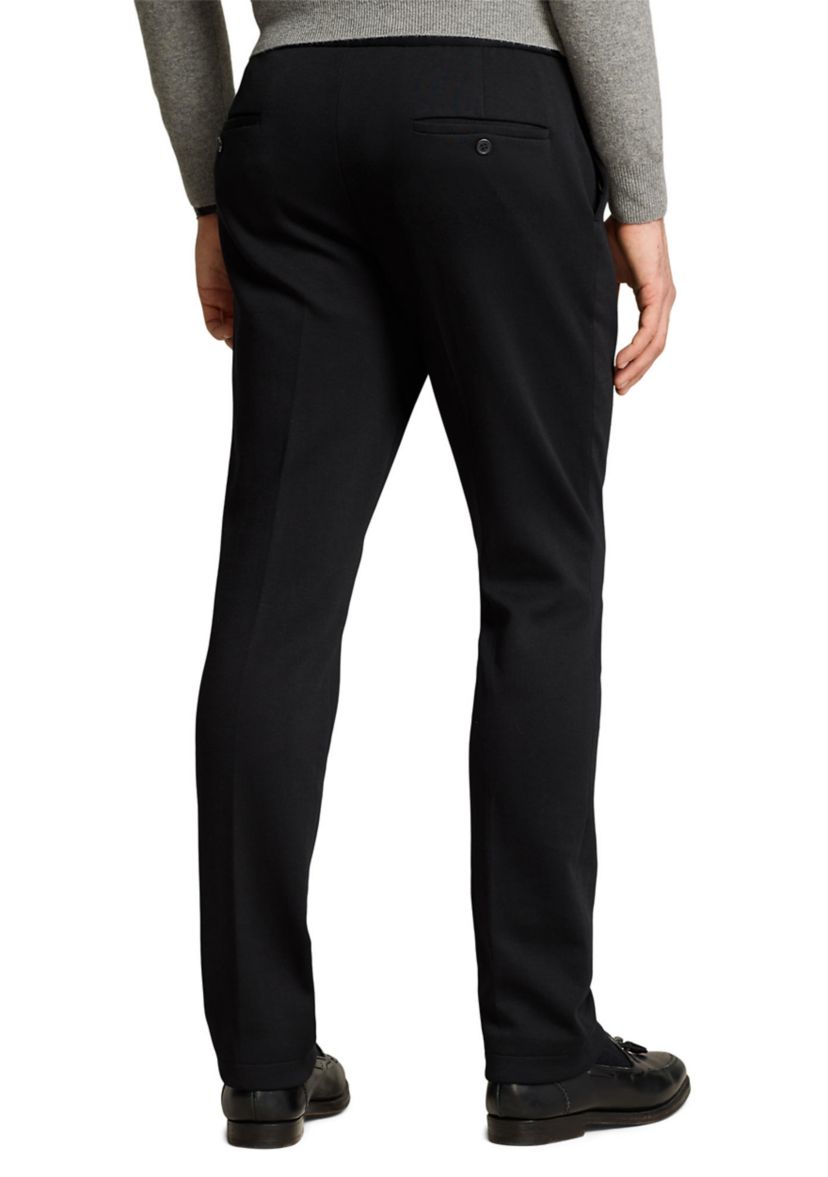 Pleated Double-Knit Suit Trousers