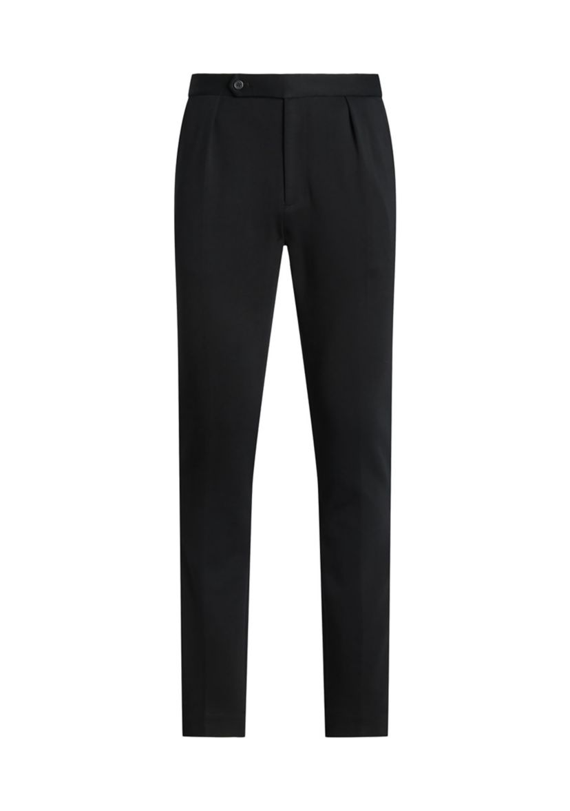 Pleated Double-Knit Suit Trousers