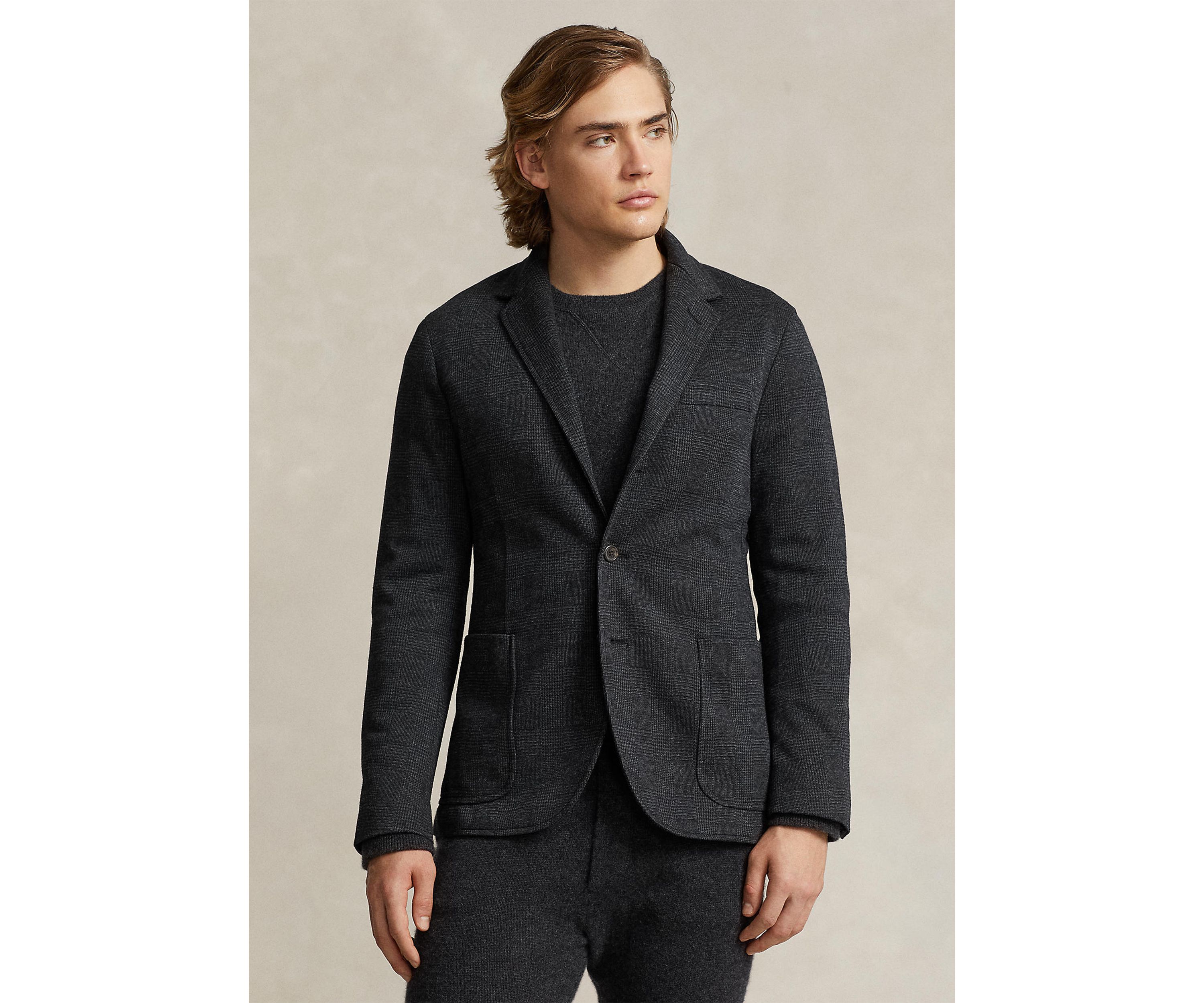 Polo Soft Glen Plaid Jersey Sport Coat