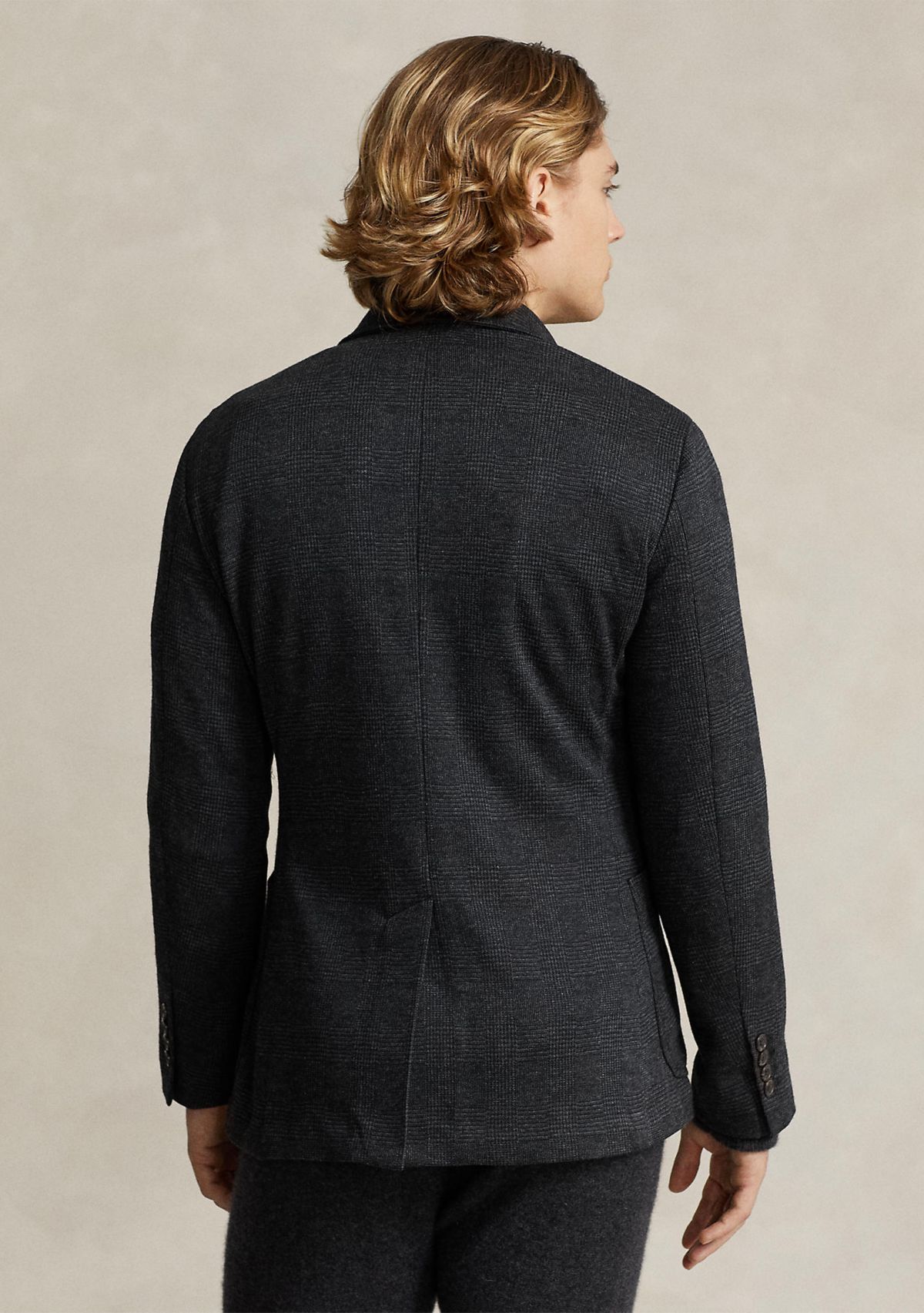 Polo Soft Glen Plaid Jersey Sport Coat