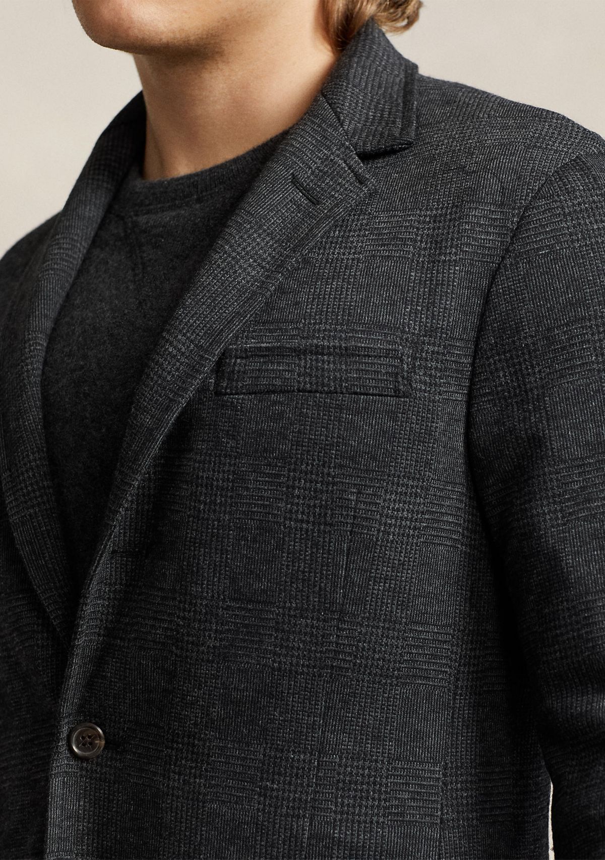 Polo Soft Glen Plaid Jersey Sport Coat