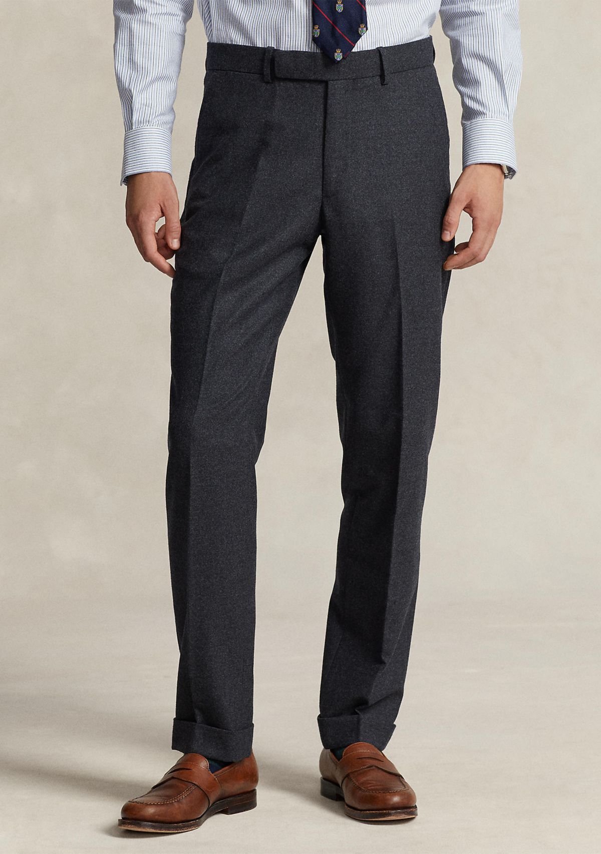 Stretch Wool-Blend Flannel Suit Trousers